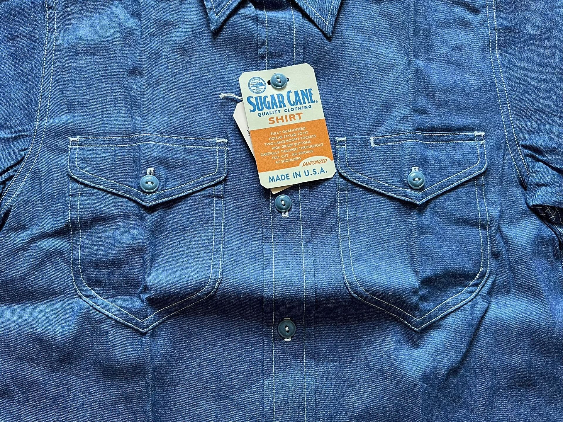 Sugar Cane Sugar Cane Lightweight Denim Long Sleeve Shirt Size US S / EU 44-46 / 1 - 2 Thumbnail