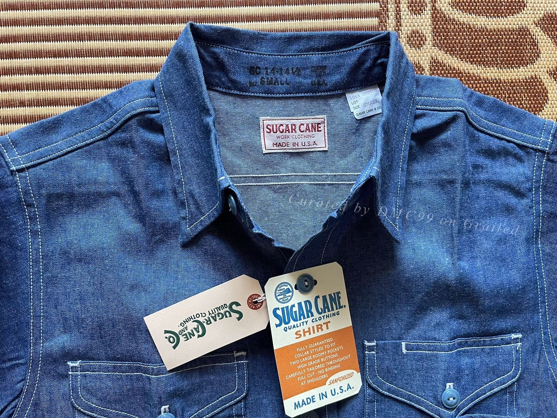 Sugar Cane Sugar Cane Lightweight Denim Long Sleeve Shirt Size US S / EU 44-46 / 1 - 5 Thumbnail