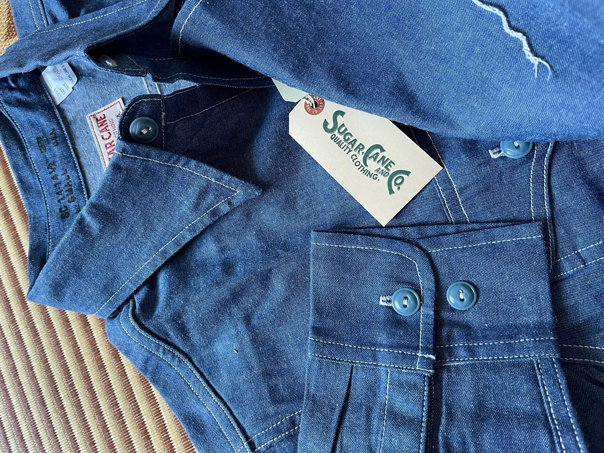 Sugar Cane Sugar Cane Lightweight Denim Long Sleeve Shirt Size US S / EU 44-46 / 1 - 8 Thumbnail