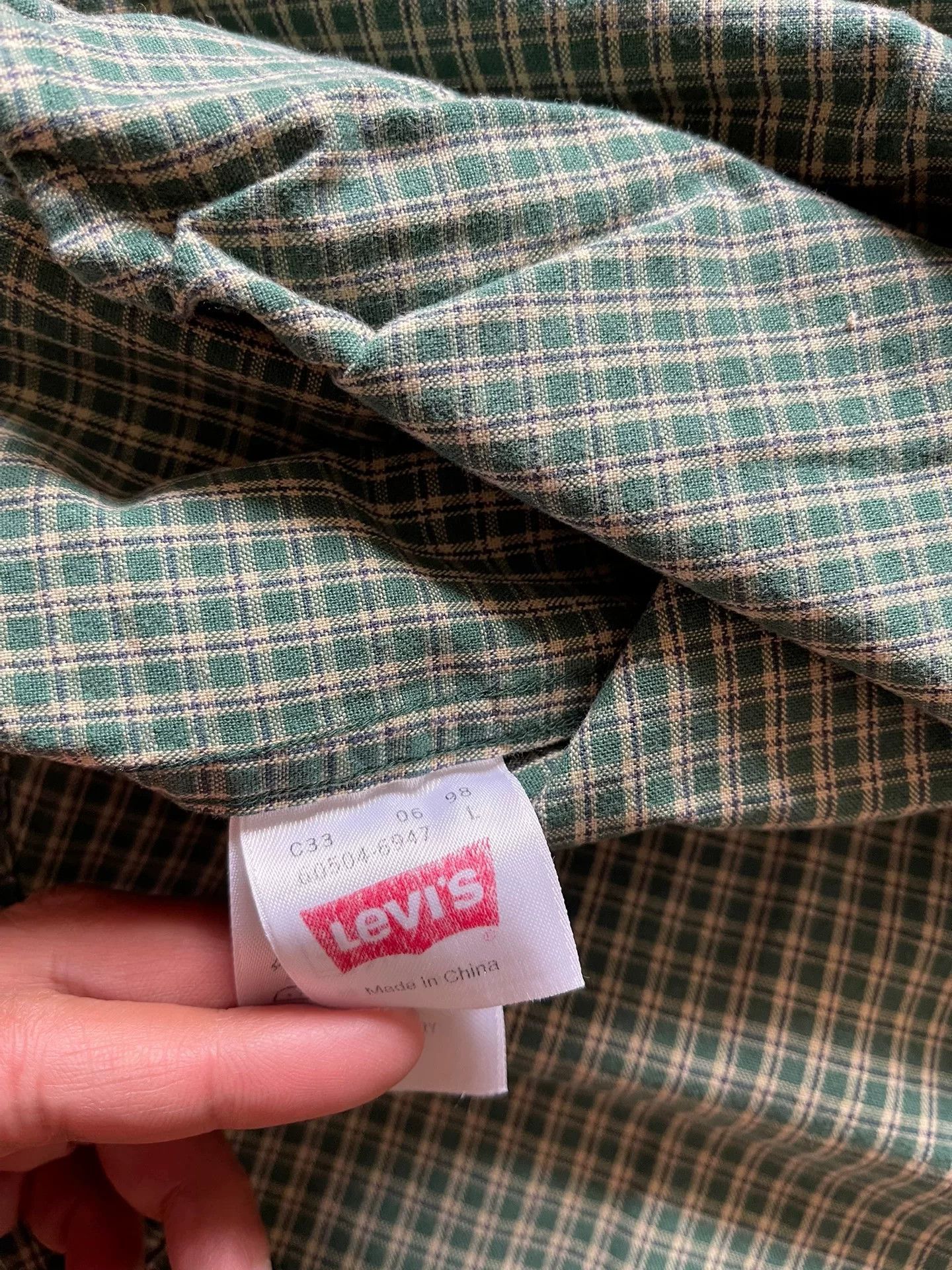 Levi's Vintage Clothing Levi's LVC Green Plaid Long-Sleeve Shirt L Size US L / EU 52-54 / 3 - 7 Thumbnail