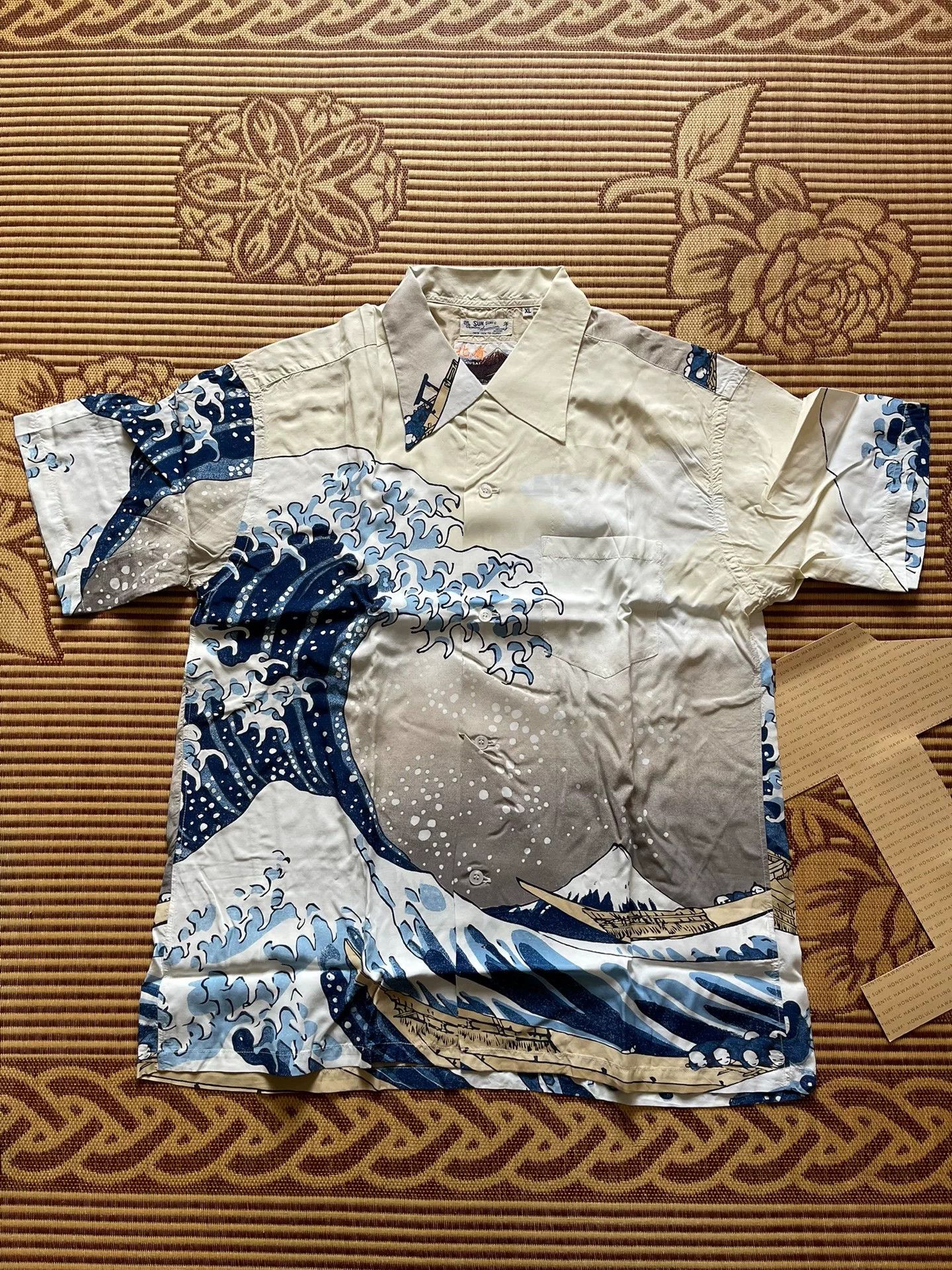 Sun Surf SUN SURF Hokusai Great Wave Hawaiian Shirt Size US XL / EU 56 / 4 - 3 Thumbnail