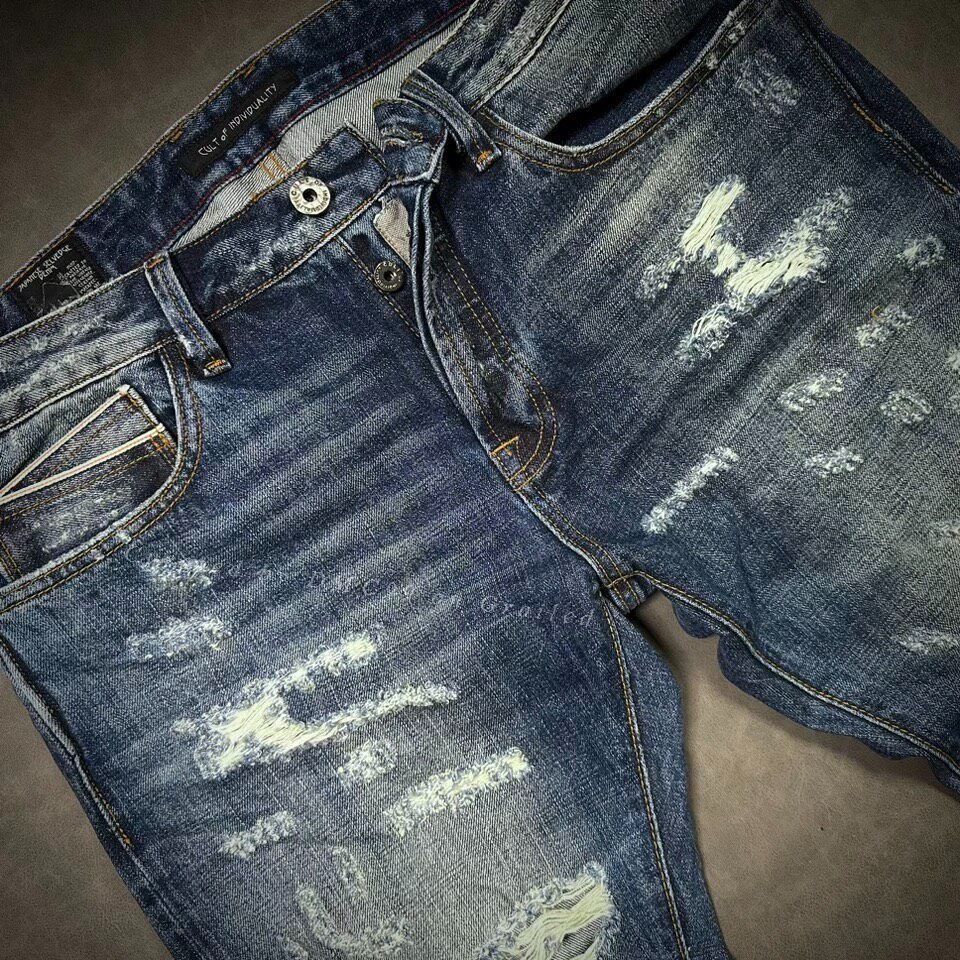 Other Men's American Vintage Selvedge Ripped Jeans Size US 34 / EU 50 - 2 Thumbnail