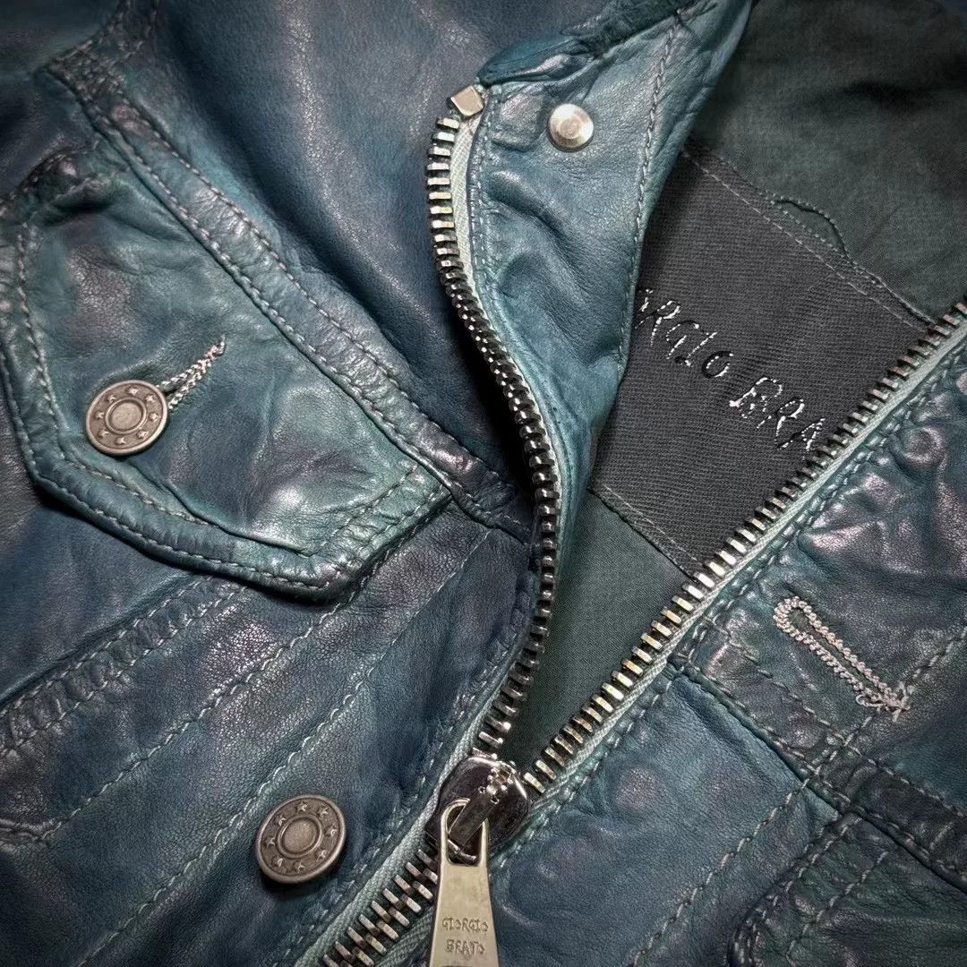 Giorgio Brato Giorgio Brato Men's Sheepskin Leather Jacket Size US M / EU 48-50 / 2 - 4 Thumbnail