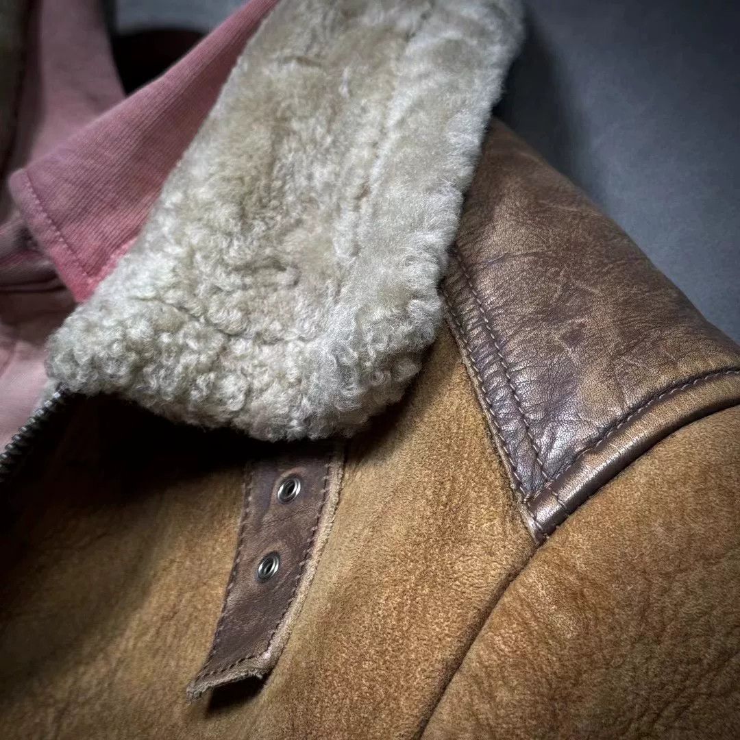 Other BROGDEN Men's Vintage Shearling Flight Jacket Size US S / EU 44-46 / 1 - 4 Thumbnail