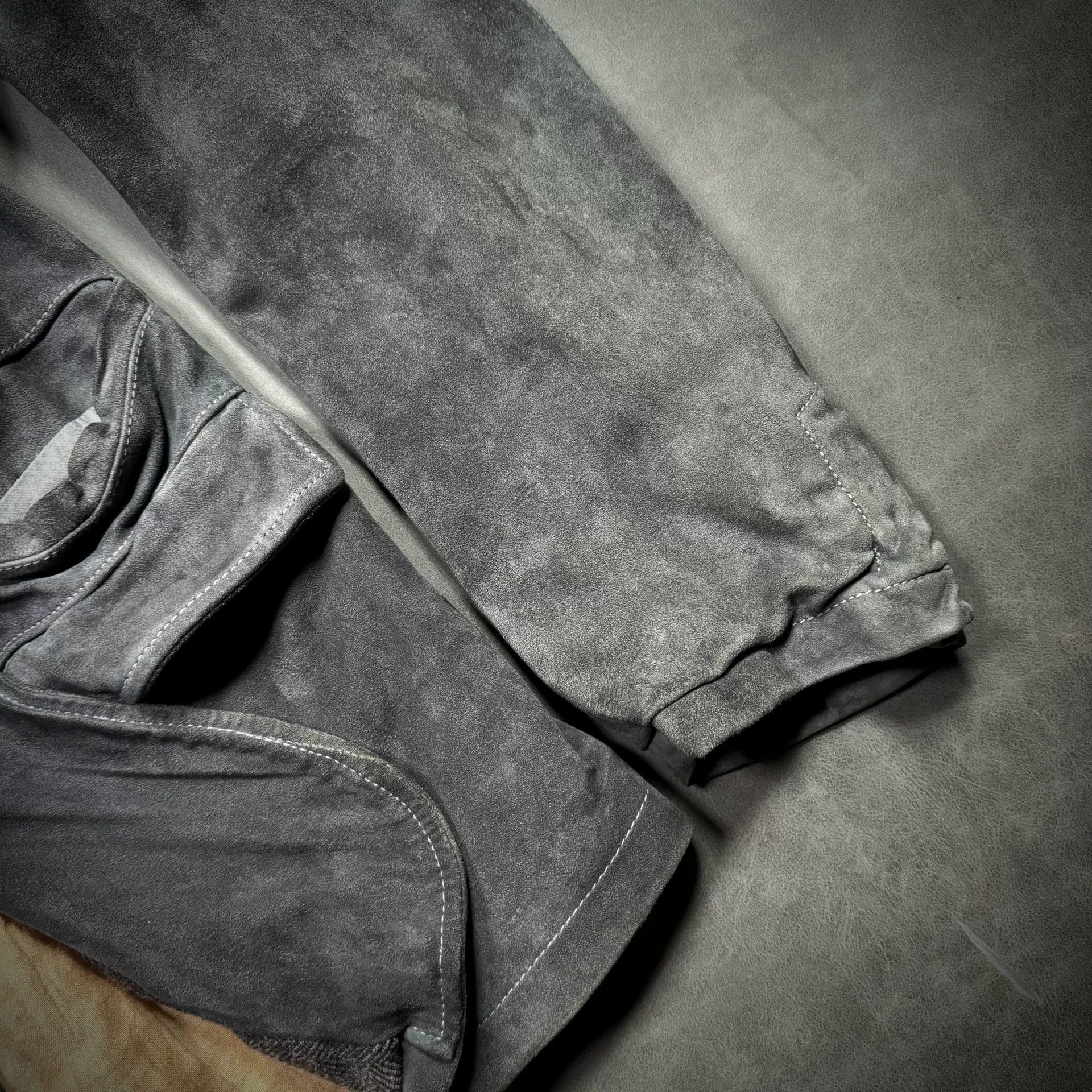 Giorgio Brato George Blatto Men's Distressed Gray Leather Jacket Size US S / EU 44-46 / 1 - 6 Thumbnail