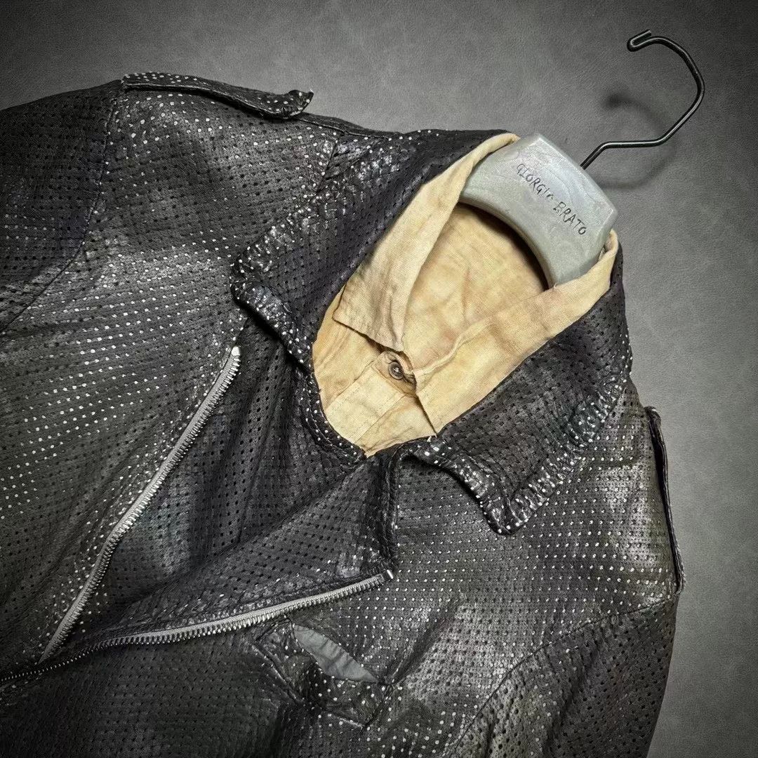 Giorgio Brato Giorgio Brato Laser Perforated Leather Jacket Size US M / EU 48-50 / 2 - 2 Thumbnail