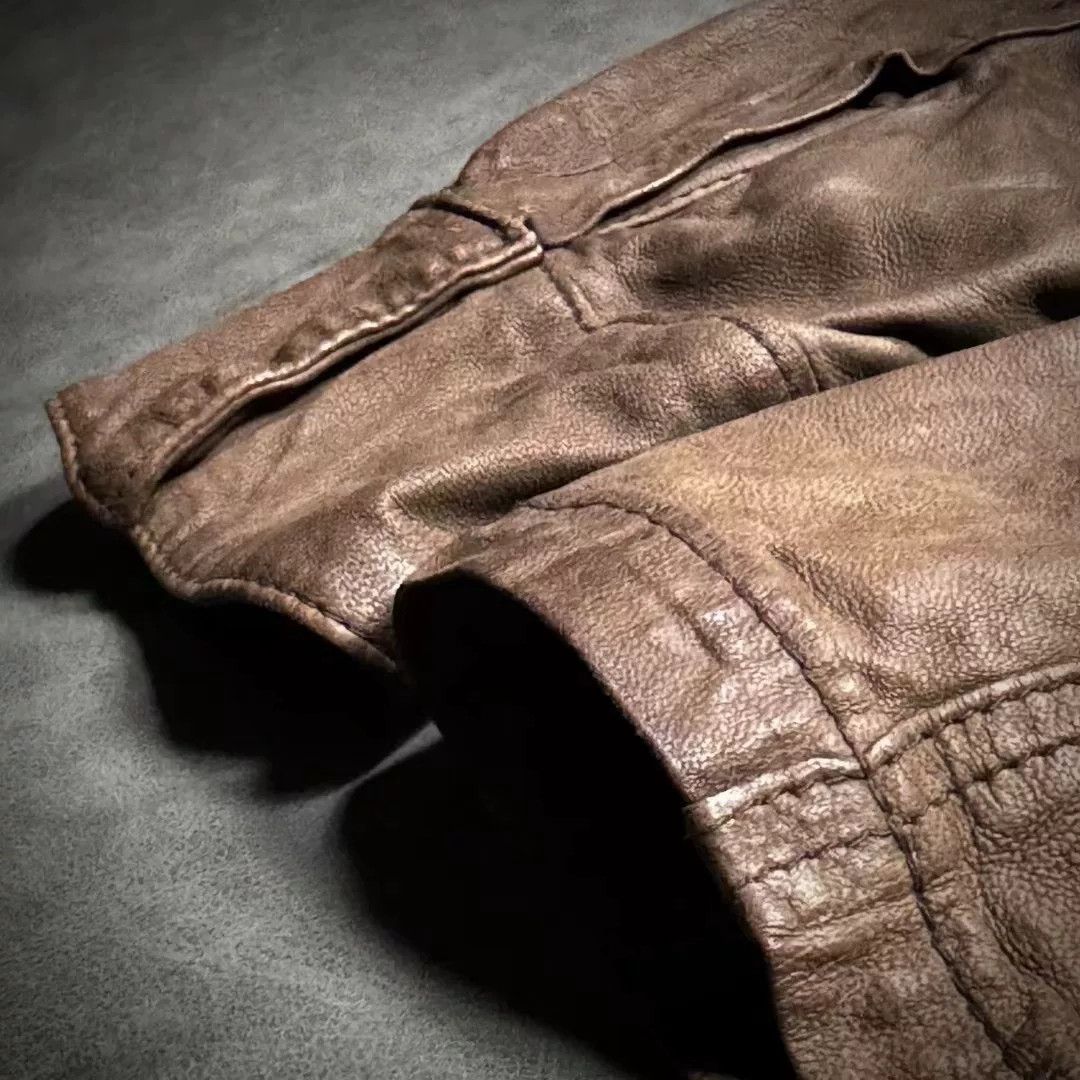 Giorgio Brato Giorgio Brato Men's Retro Leather Jacket Size US M / EU 48-50 / 2 - 9 Thumbnail