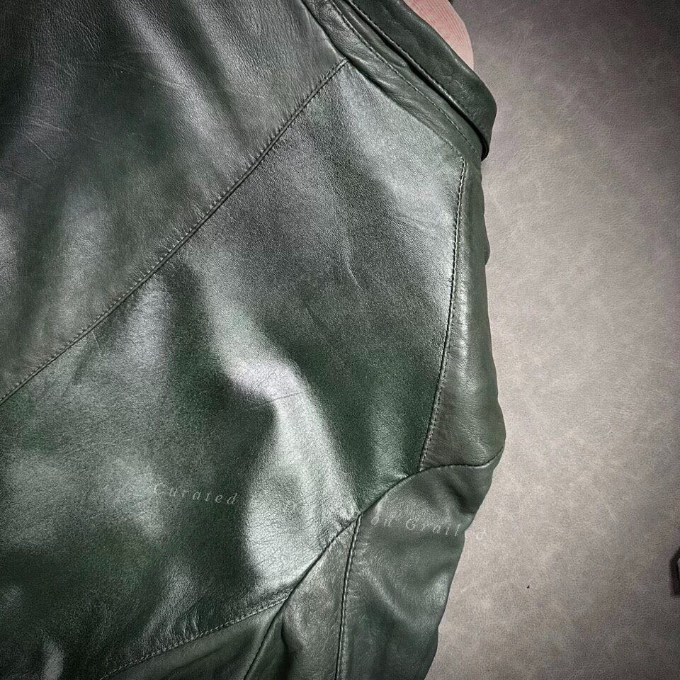 Giorgio Brato Giorgio Brato Men's Green Leather Jacket Size US M / EU 48-50 / 2 - 8 Thumbnail