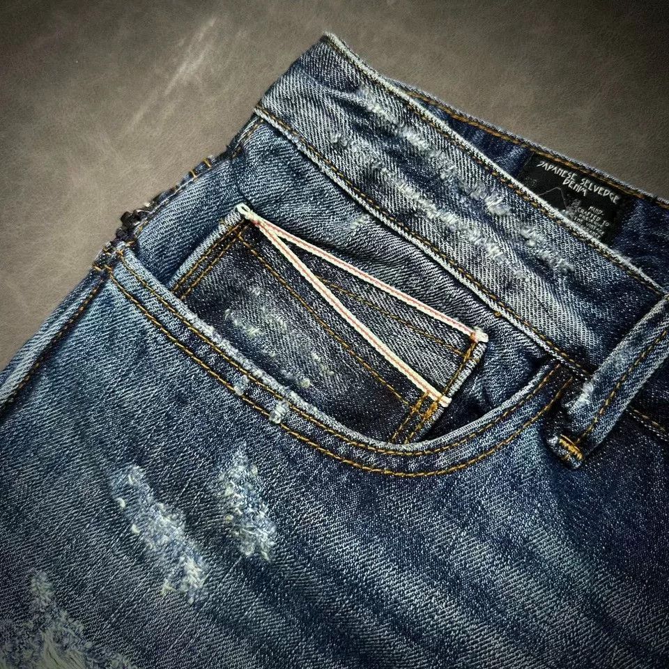 Cult Of Individuality Men's Selvedge Distressed Ripped Jeans Size US 34 / EU 50 - 4 Thumbnail