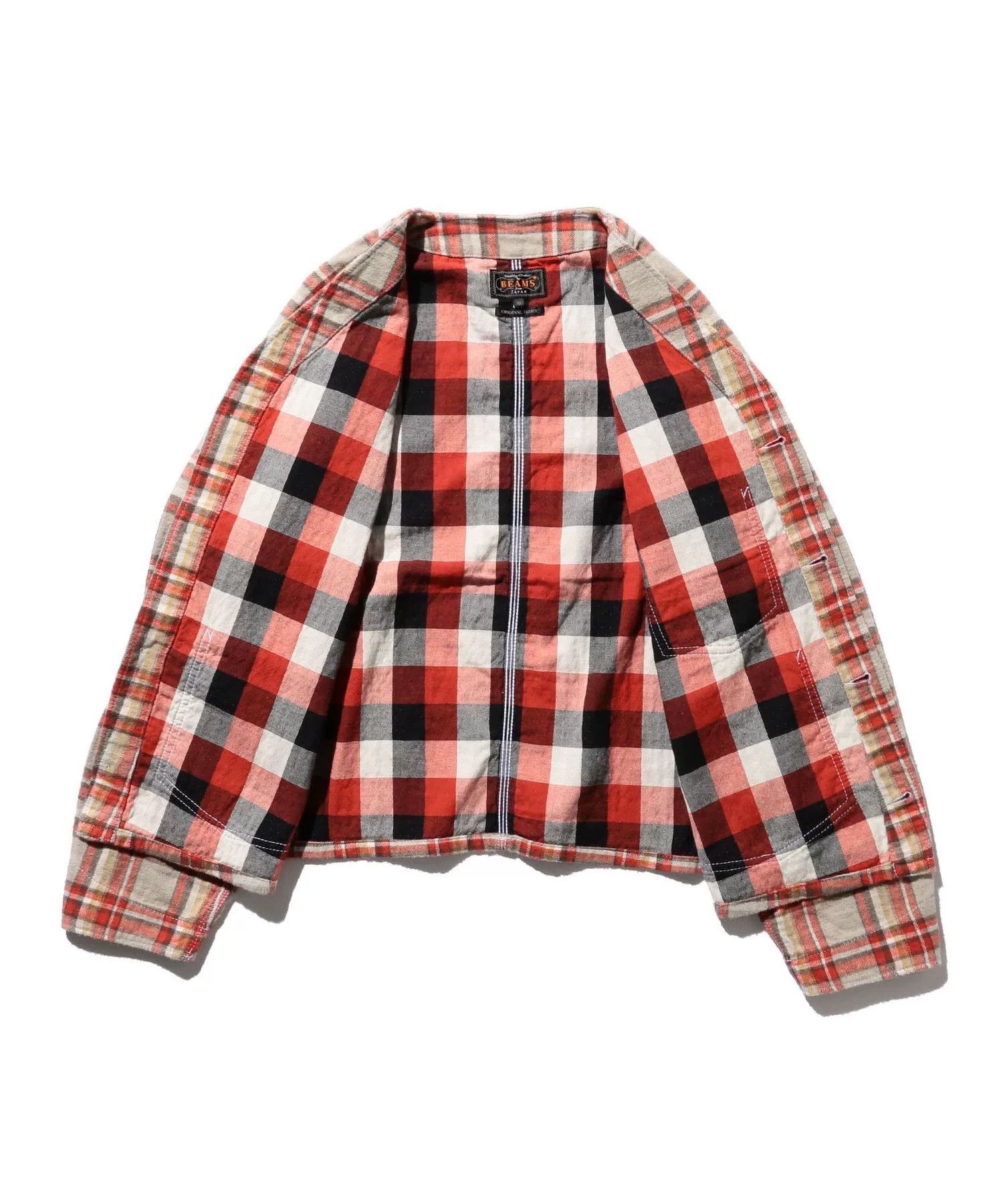 Beams Plus Beams Plus Red White Plaid Shirt Jacket Size US M / EU 48-50 / 2 - 3 Thumbnail