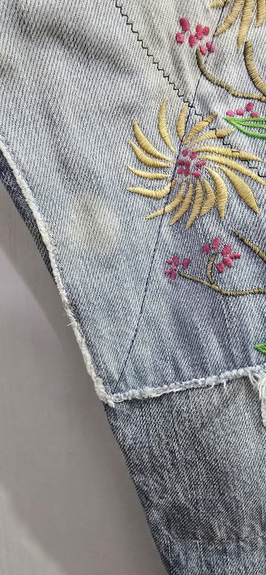 Kapital Kapital Embroidered Floral Smiley Patch Jeans Size US 34 / EU 50 - 3 Thumbnail