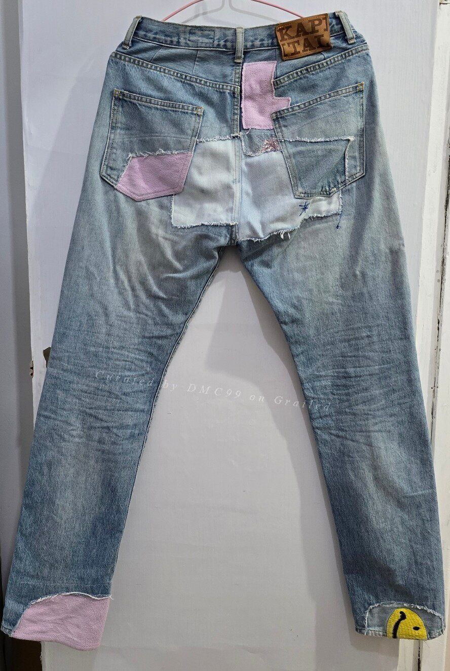 Kapital Kapital Embroidered Floral Smiley Patch Jeans Size US 34 / EU 50 - 2 Thumbnail
