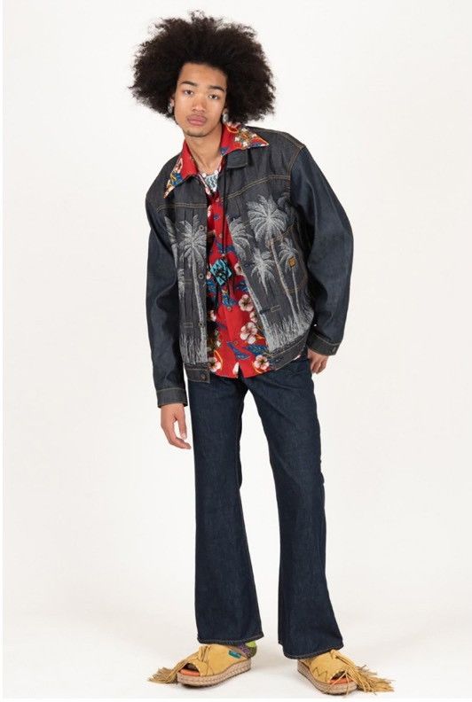 Kapital KAPITAL 22SS Palm Tree Jacquard Denim Jacket Size US XL / EU 56 / 4 - 3 Thumbnail