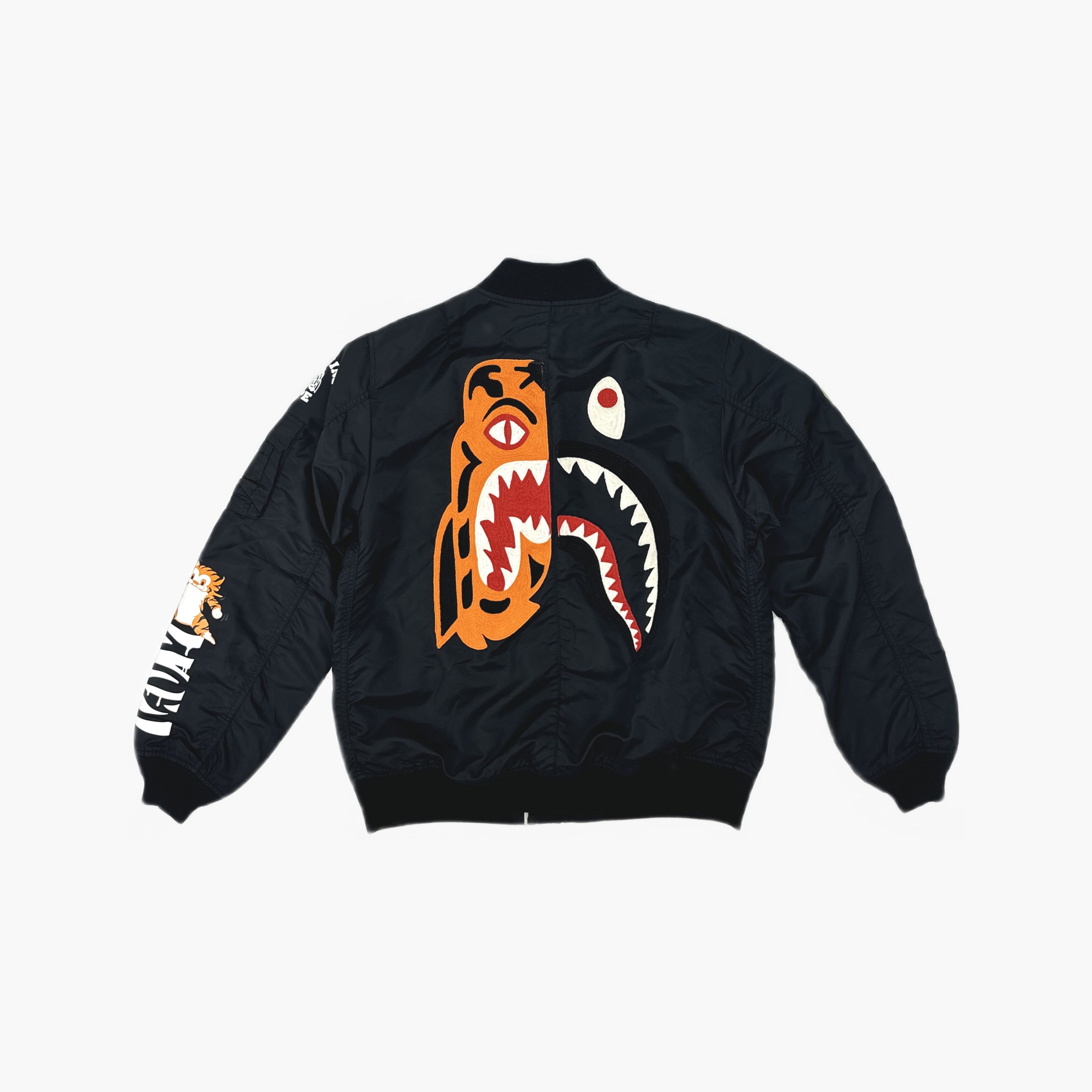 Bape A Bathing Ape Tiger Shark Bomber Jacket Size L Size US L / EU 52-54 / 3 - 2 Thumbnail