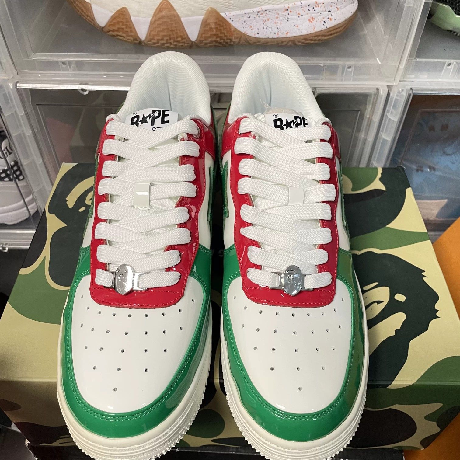 Bape A Bathing Ape Patent Leather Bapesta Sneakers US 11 Size US 12 / EU 45 - 2 Thumbnail