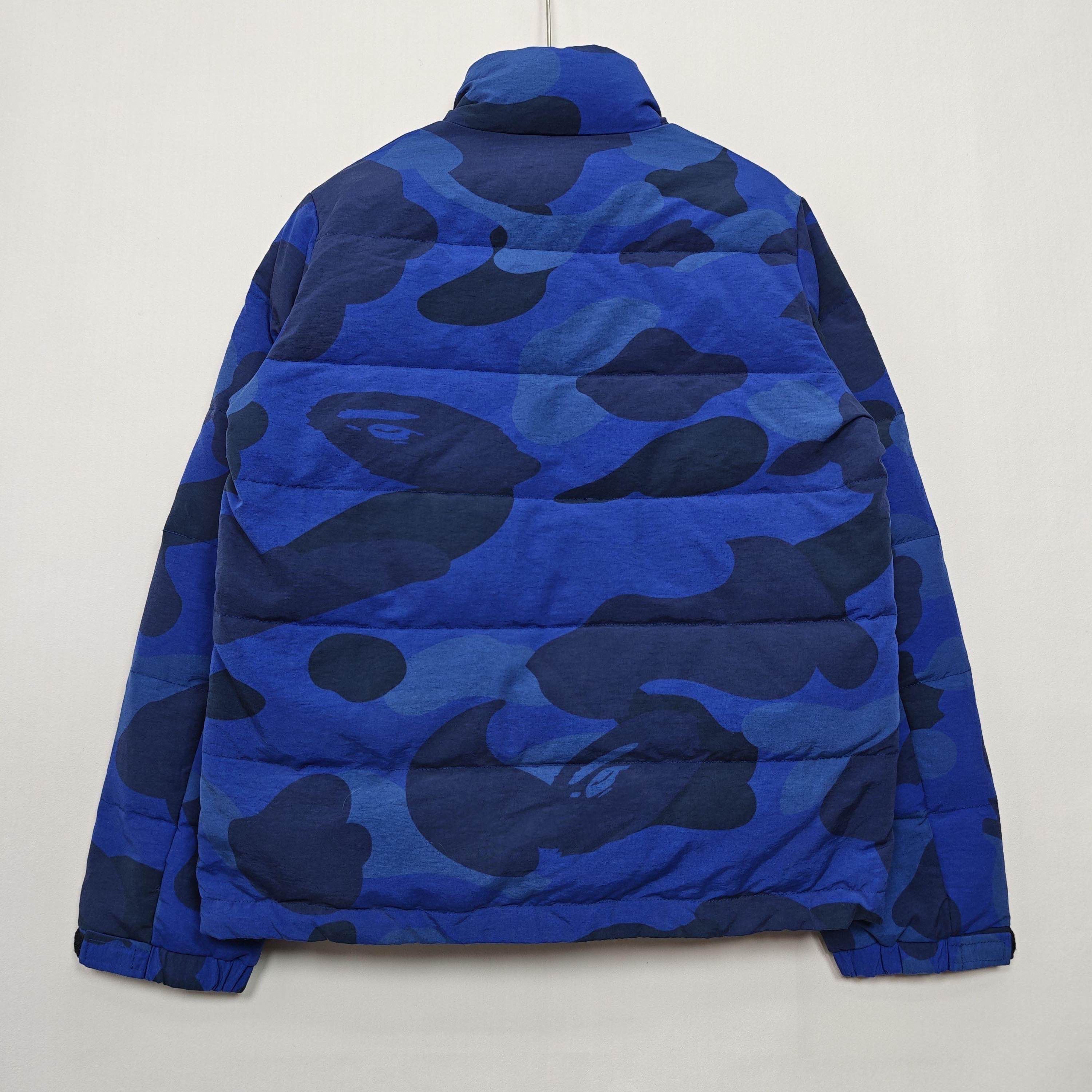 Bape A BATHING APE Blue Camo Puffer Jacket Size XL Size US XL / EU 56 / 4 - 2 Thumbnail