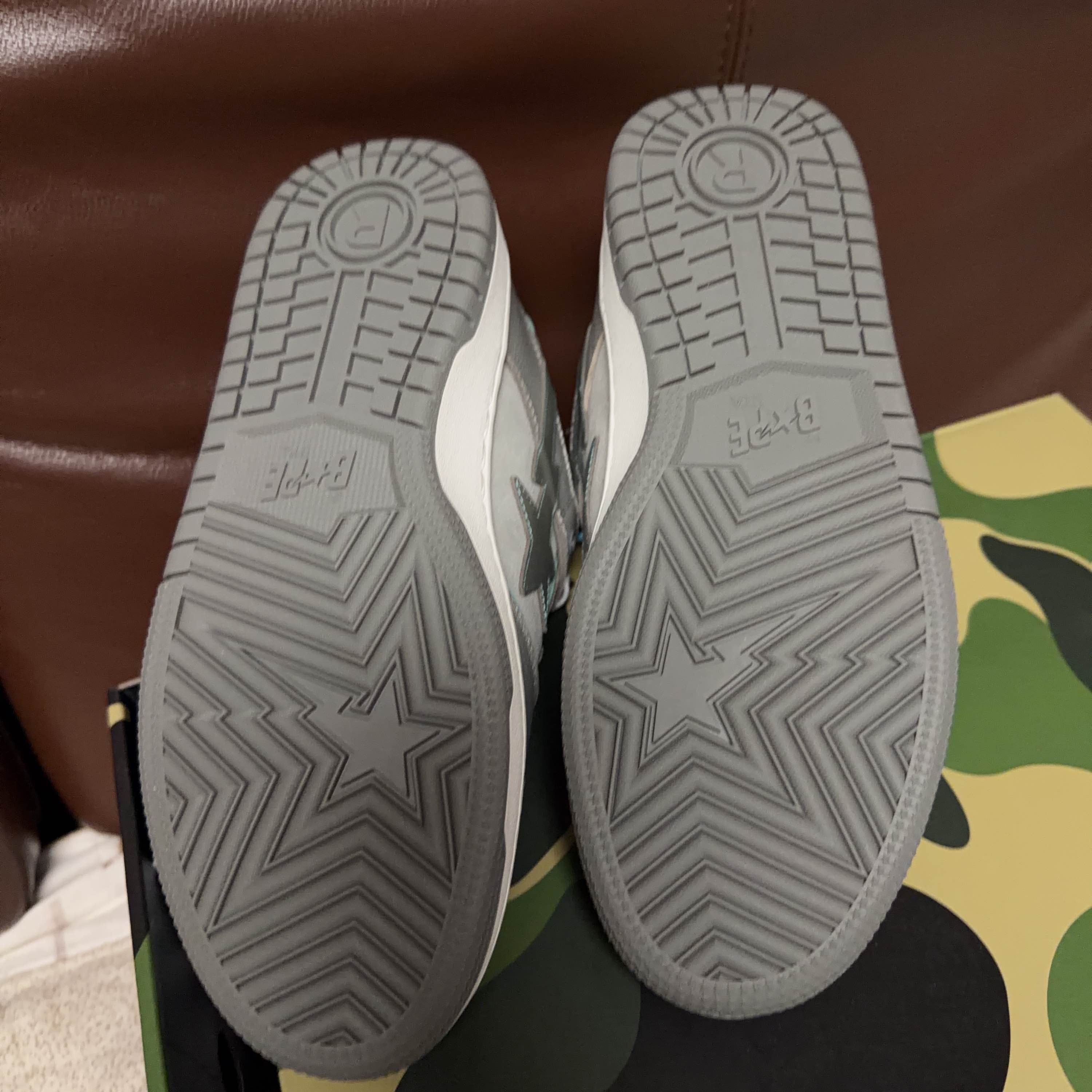 Bape A BATHING APE Grey Leather Sk8 Sta Low-Top Sneakers US 7 Size US 7 / EU 40 - 4 Thumbnail