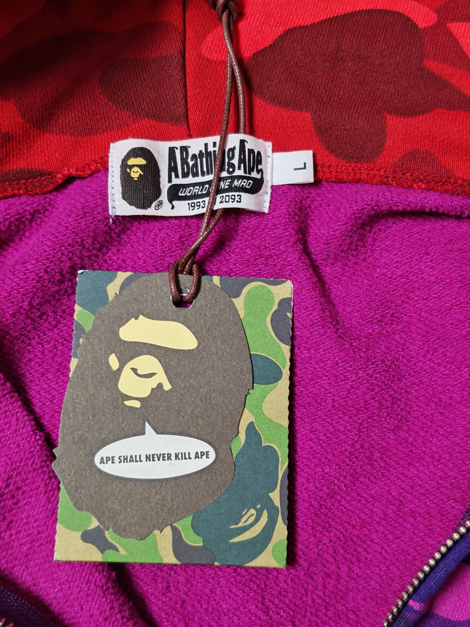 Bape A Bathing Ape Multi Camo Shark Hoodie Size L Size US L / EU 52-54 / 3 - 3 Thumbnail