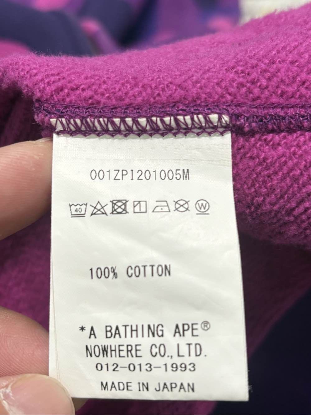 Bape A BATHING APE Purple Color Camo Shark Hoodie XL Size US XL / EU 56 / 4 - 4 Thumbnail