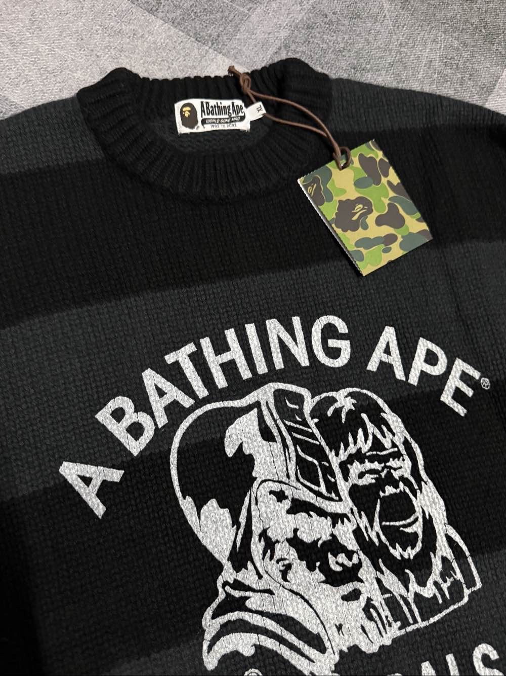 Bape A Bathing Ape Generals Striped Sweater Size XL Size US XL / EU 56 / 4 - 5 Thumbnail