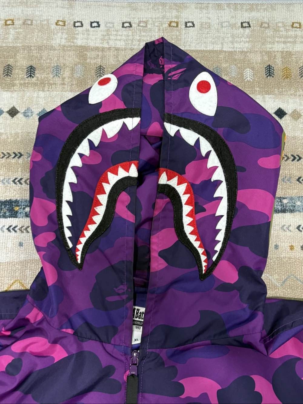 Bape A Bathing Ape Purple Camo Shark Hoodie Size XL Size US XL / EU 56 / 4 - 5 Thumbnail