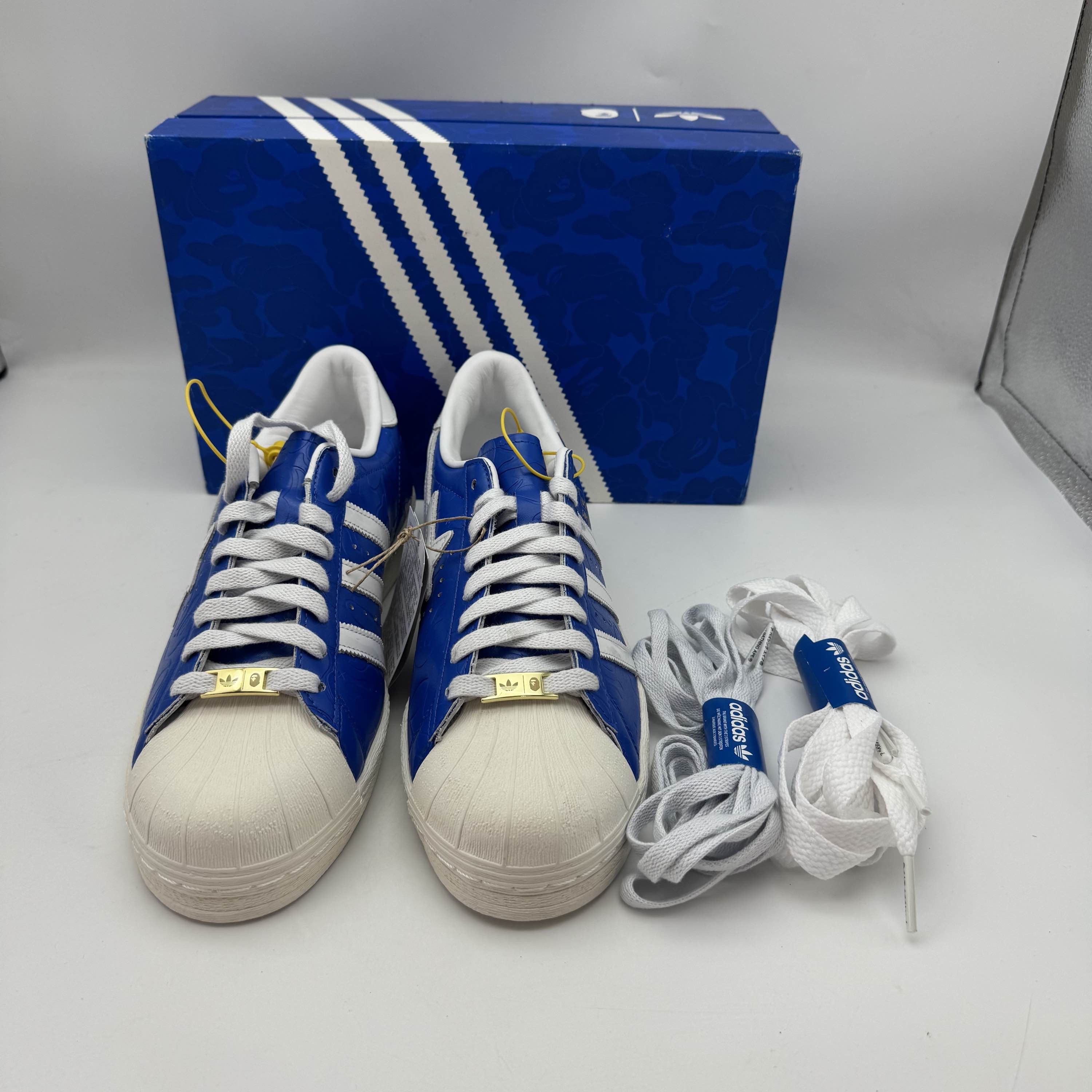 Adidas × Bape A BATHING APE x adidas Superstar Blue Size 9 Size US 9 / EU 42 - 2 Thumbnail