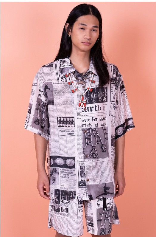 Kapital KAPITAL 23SS Pueblo Newspaper Silk Aloha Shirt Size US XL / EU 56 / 4 - 3 Thumbnail