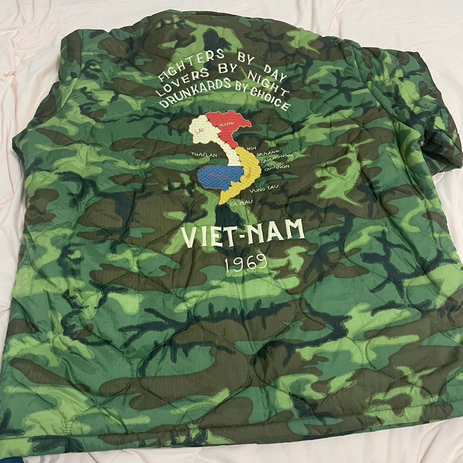 Tailor Toyo TAILOR TOYO Military Camo Vietnam Map Quilted Jacket Size US XL / EU 56 / 4 - 2 Thumbnail