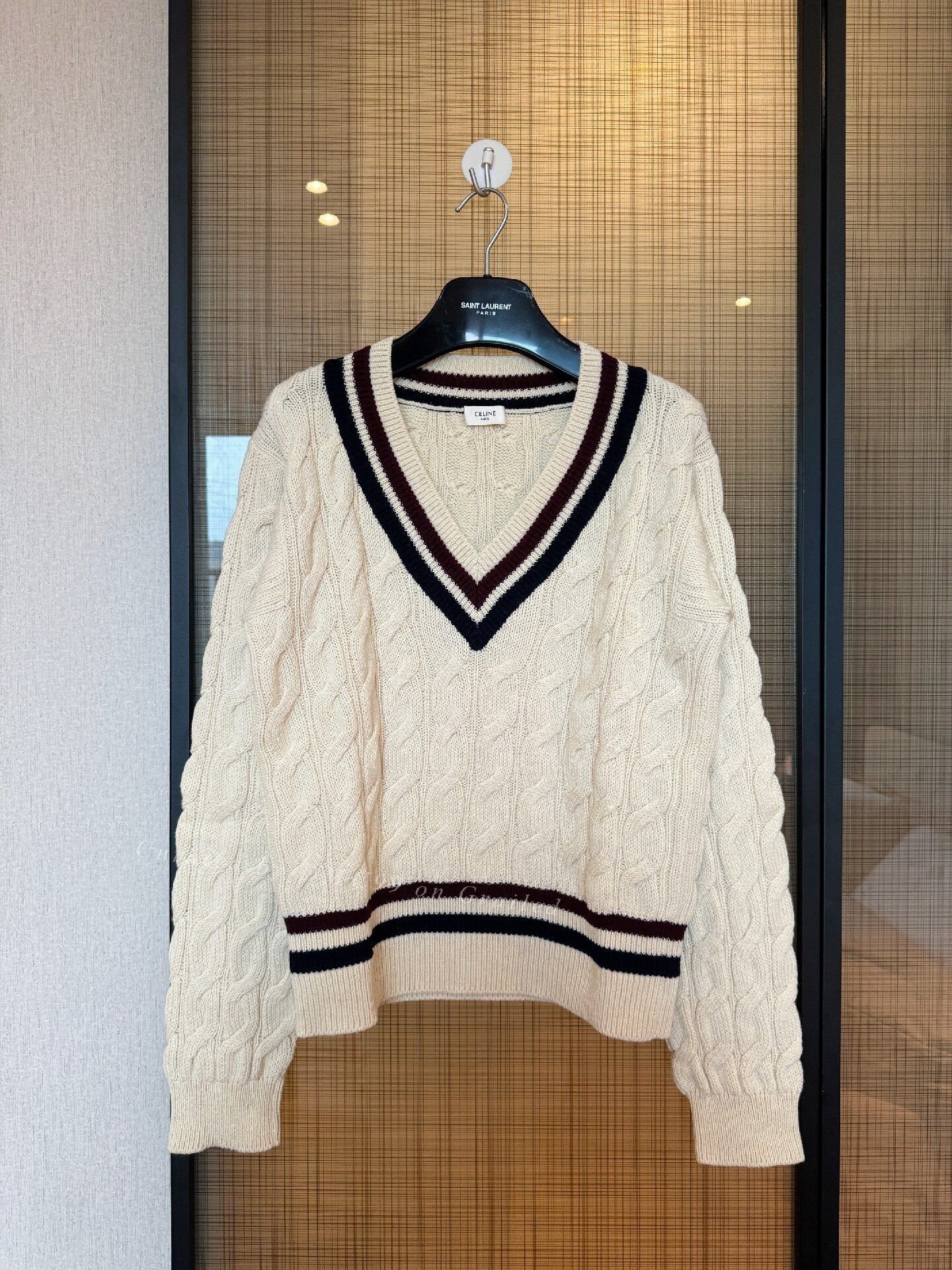 Celine Celine Lisa V-Neck Knit Sweater Size S / US 4 / IT 40 - 2 Thumbnail