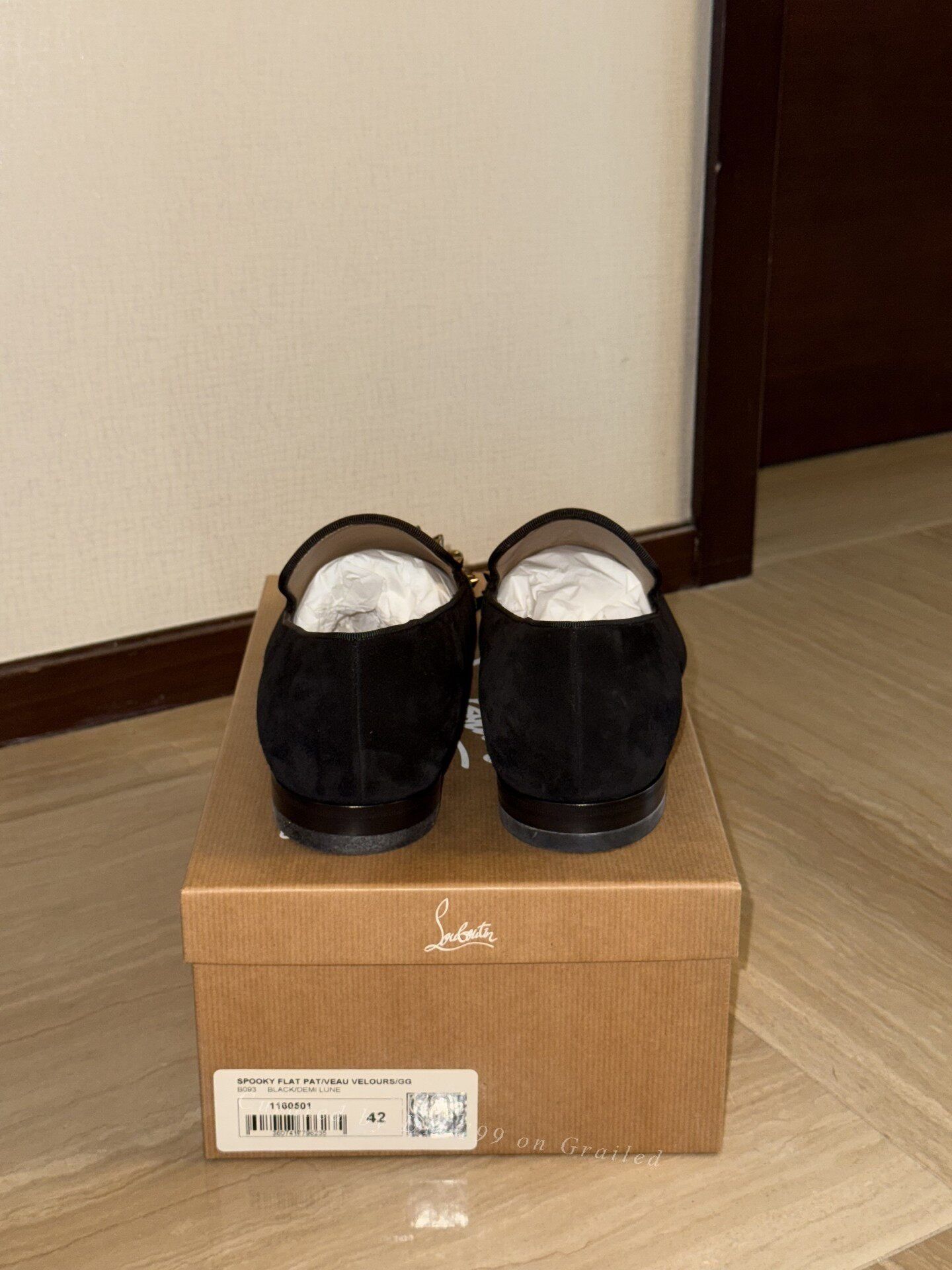 Christian Louboutin Christian Louboutin Black Velvet Rivet Loafers Size US 9 / EU 42 - 6 Thumbnail