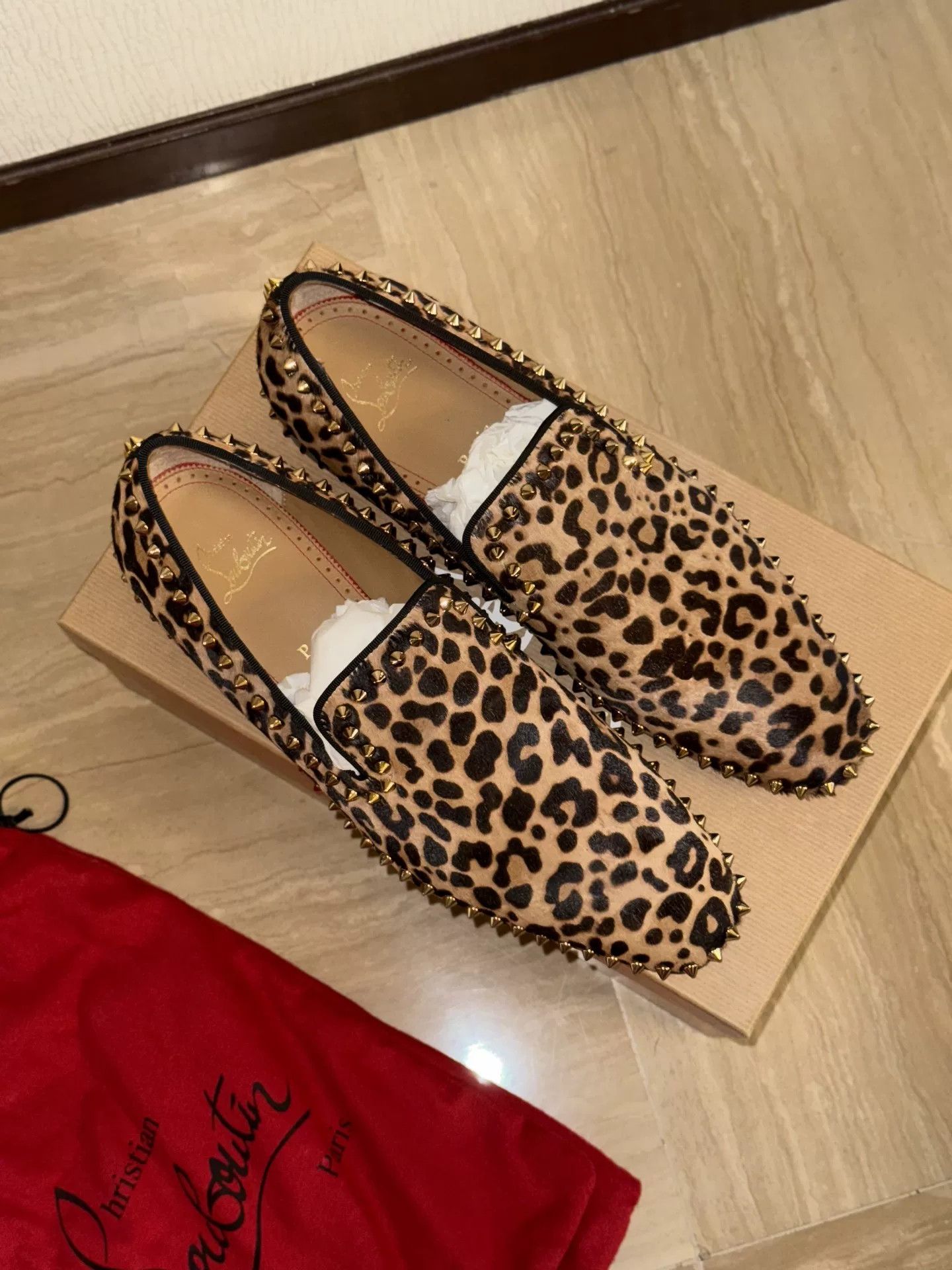 Christian Louboutin Christian Louboutin Studded Leopard Loafer Size US 9 / EU 42 - 4 Thumbnail