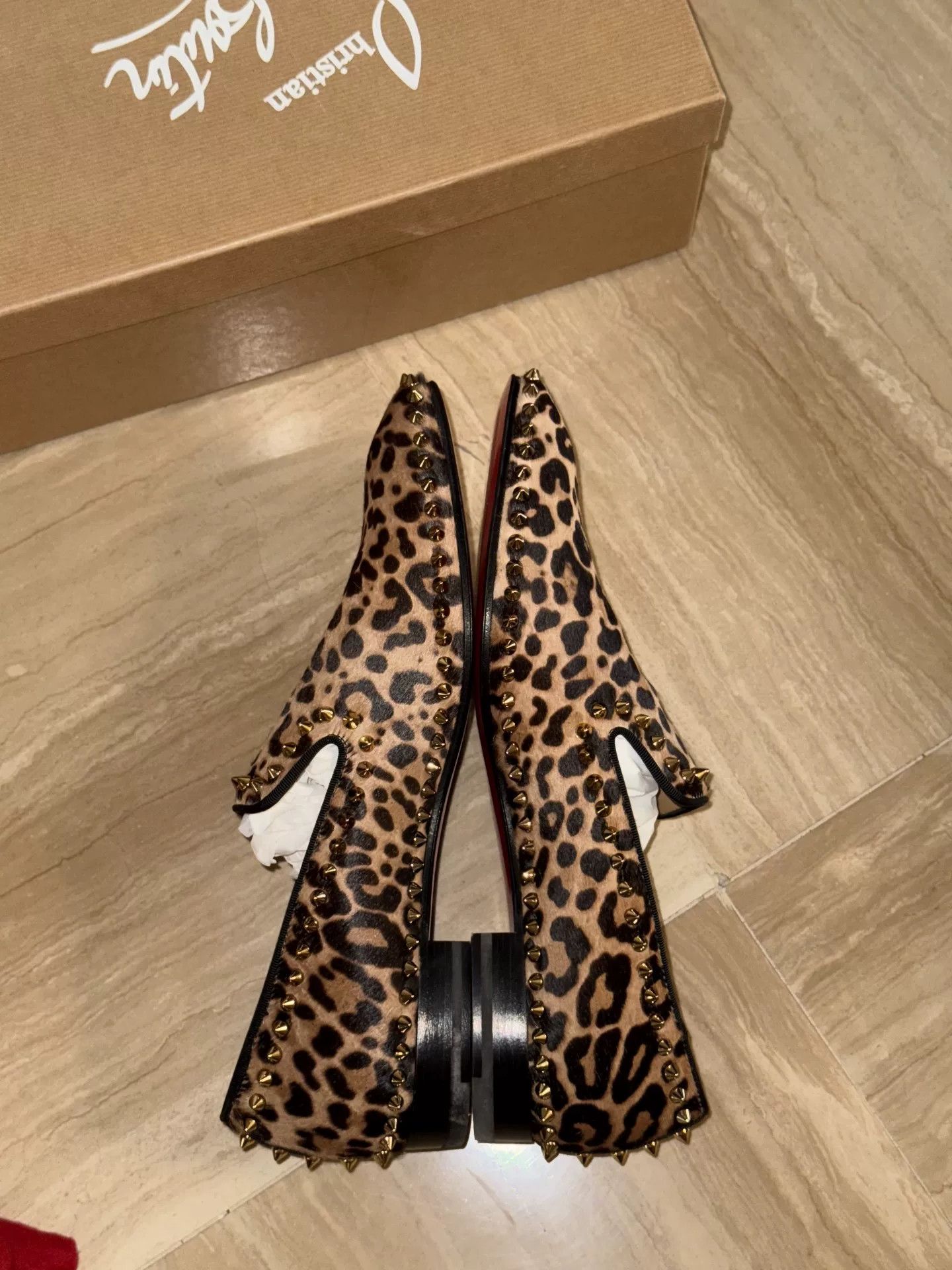 Christian Louboutin Christian Louboutin Studded Leopard Loafer Size US 9 / EU 42 - 5 Thumbnail