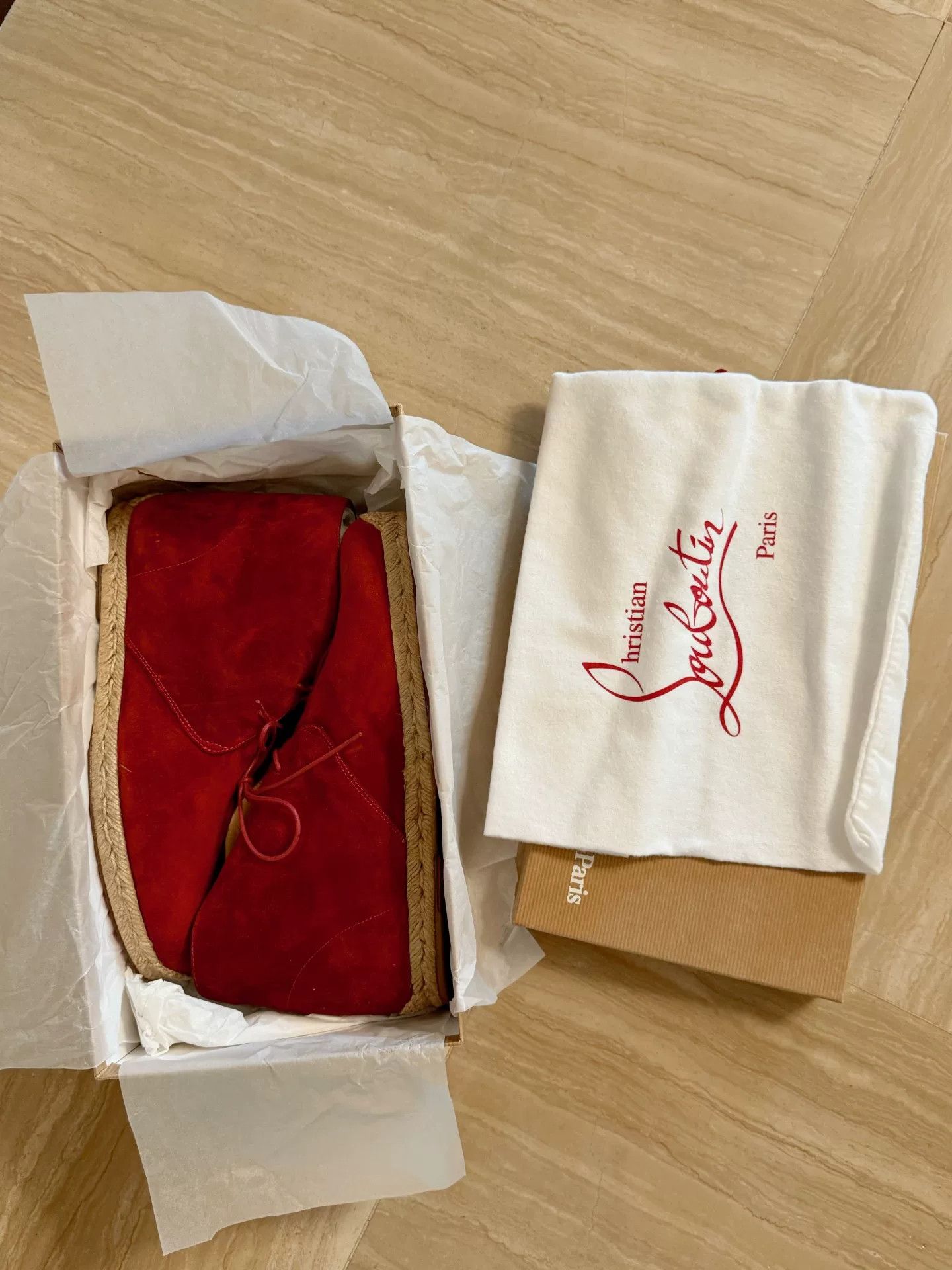Christian Louboutin Christian Louboutin Red Velvet High-Top Woven Shoes Size US 9 / EU 42 - 8 Thumbnail
