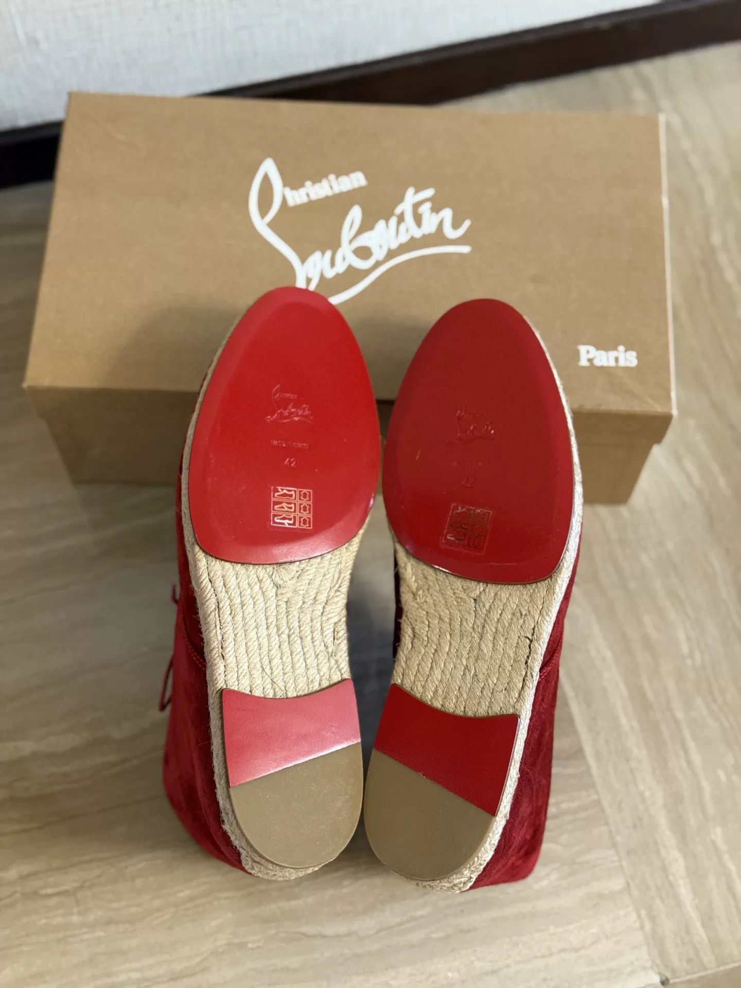 Christian Louboutin Christian Louboutin Red Velvet High-Top Woven Shoes Size US 9 / EU 42 - 6 Thumbnail
