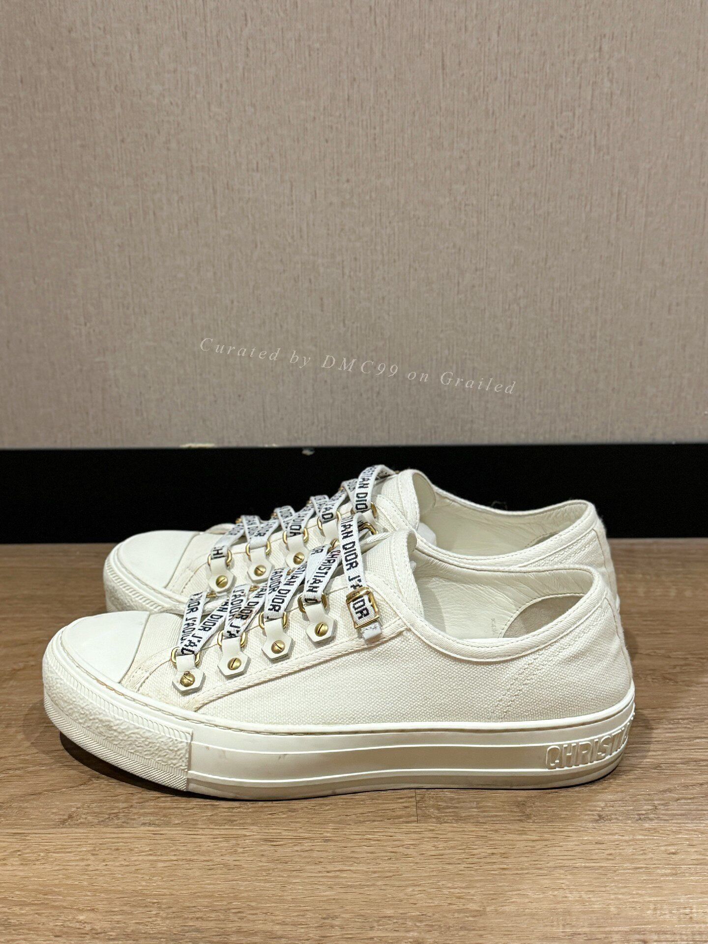 Dior Dior Walk'n Classic Cross-Strap Canvas White Shoes Size US 6 / IT 36 - 3 Thumbnail