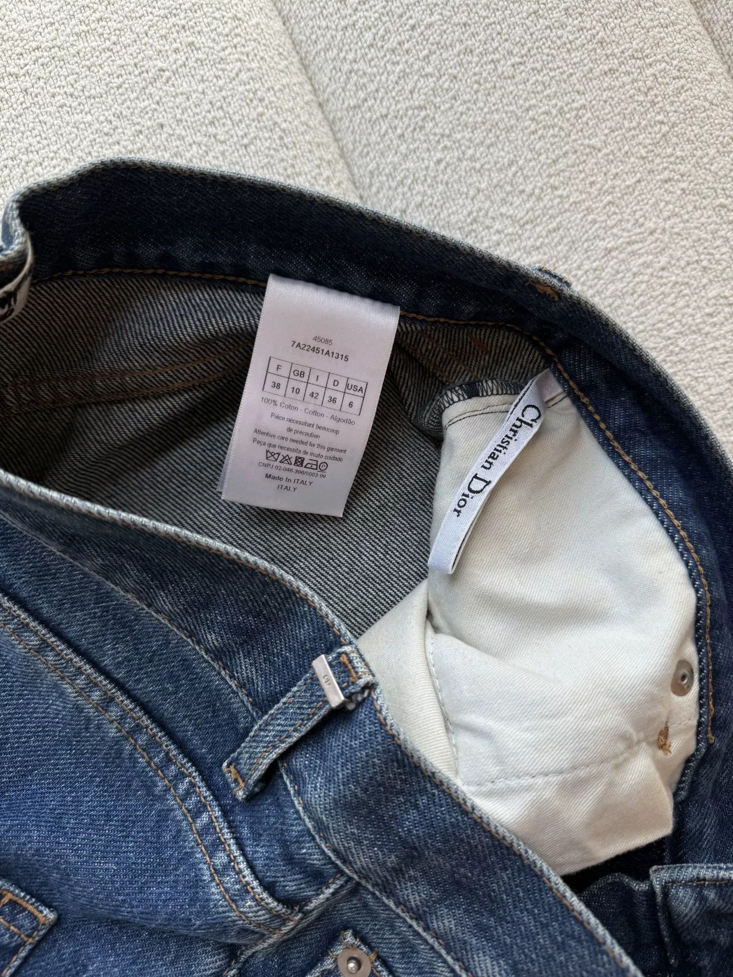 Dior Dior Women's Bee Logo Wide-Leg Jeans Size 38" / US 16 / IT 52 - 7 Thumbnail