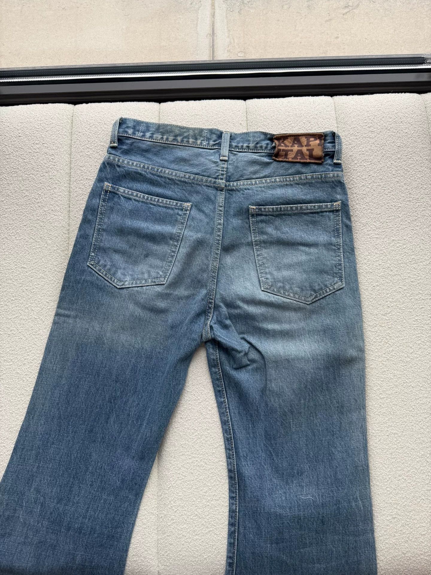 Hiroshi Kato KAPITAL Women's Blue Denim Flared Pants Size 28" / US 6 / IT 42 - 7 Thumbnail