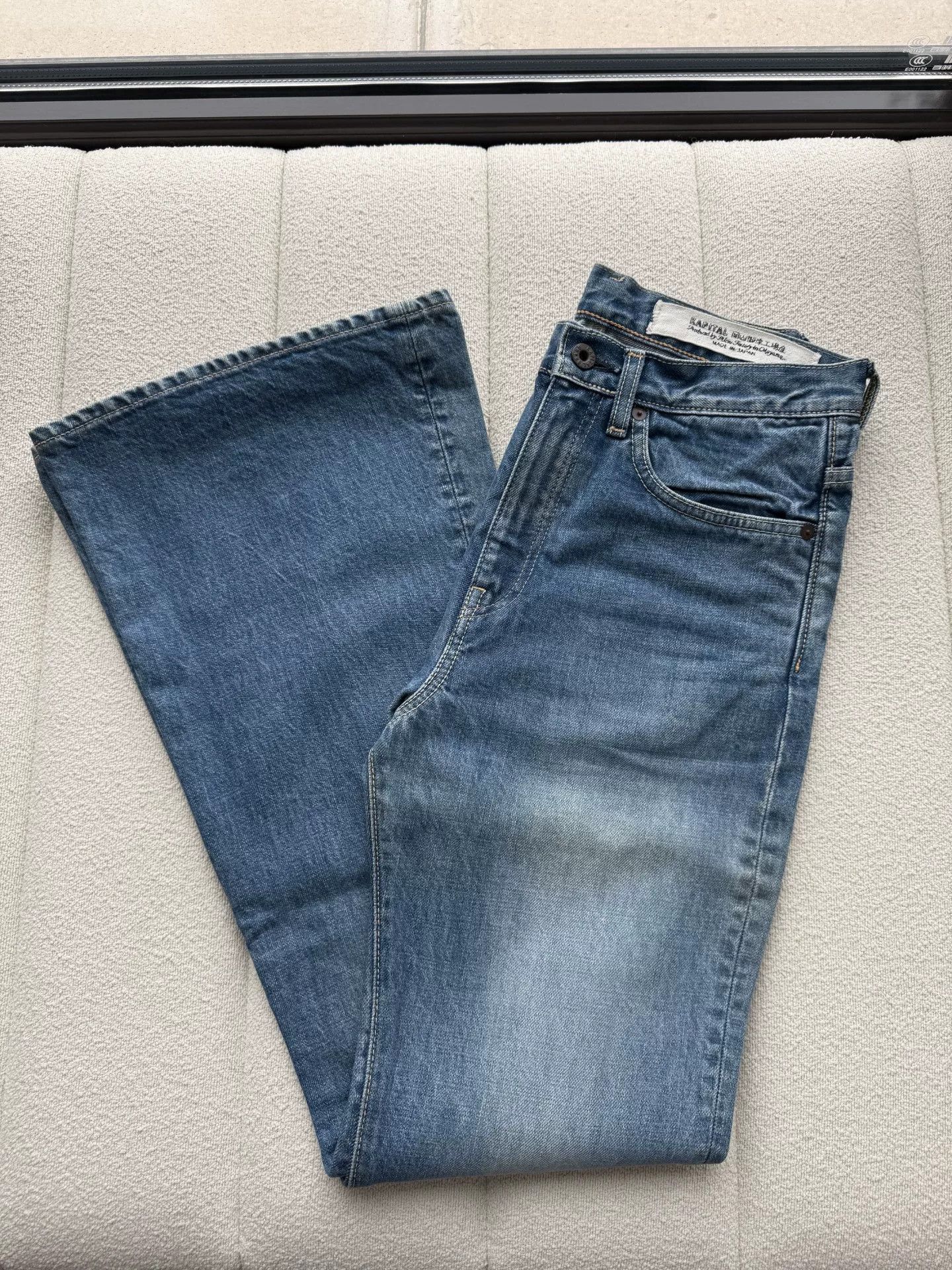 Hiroshi Kato KAPITAL Women's Blue Denim Flared Pants Size 28" / US 6 / IT 42 - 5 Thumbnail
