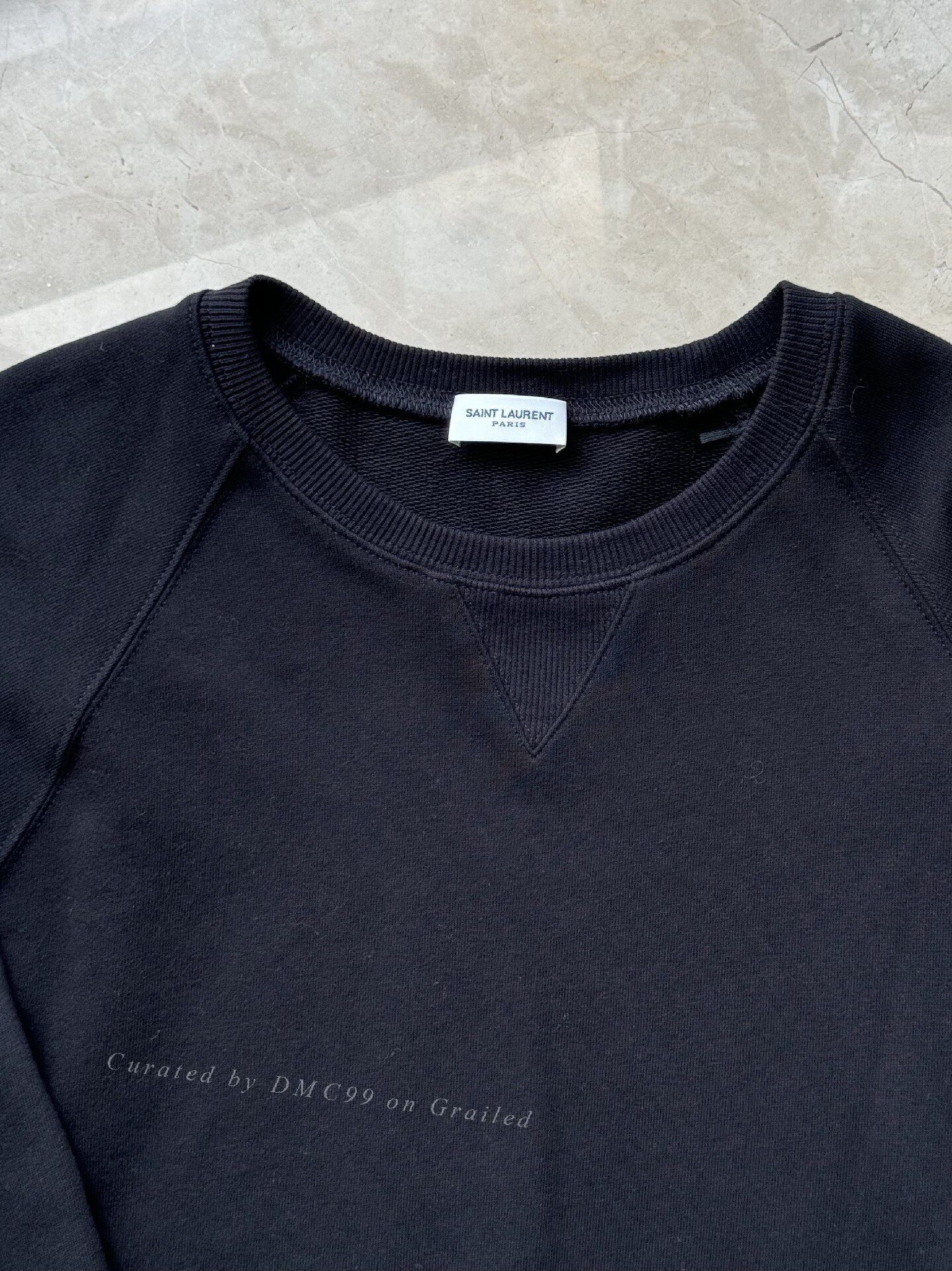 Yves Saint Laurent YSL Men's Patchwork Leather Crewneck Sweatshirt Size US XL / EU 56 / 4 - 5 Thumbnail
