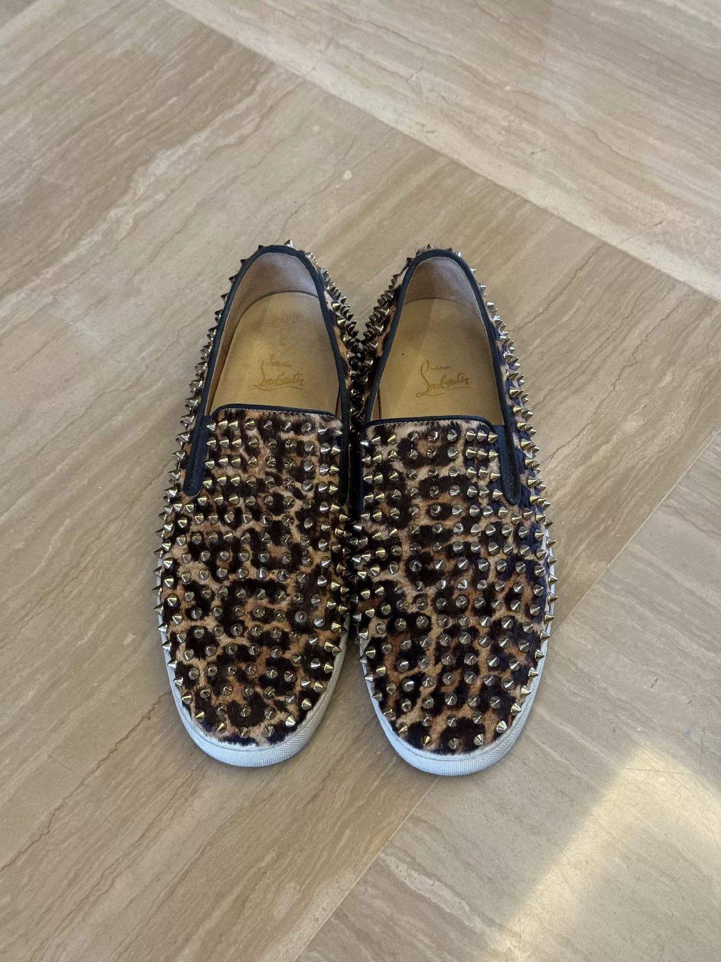 Christian Louboutin Christian Louboutin Studded Leopard Loafers Size US 9 / EU 42 - 3 Thumbnail
