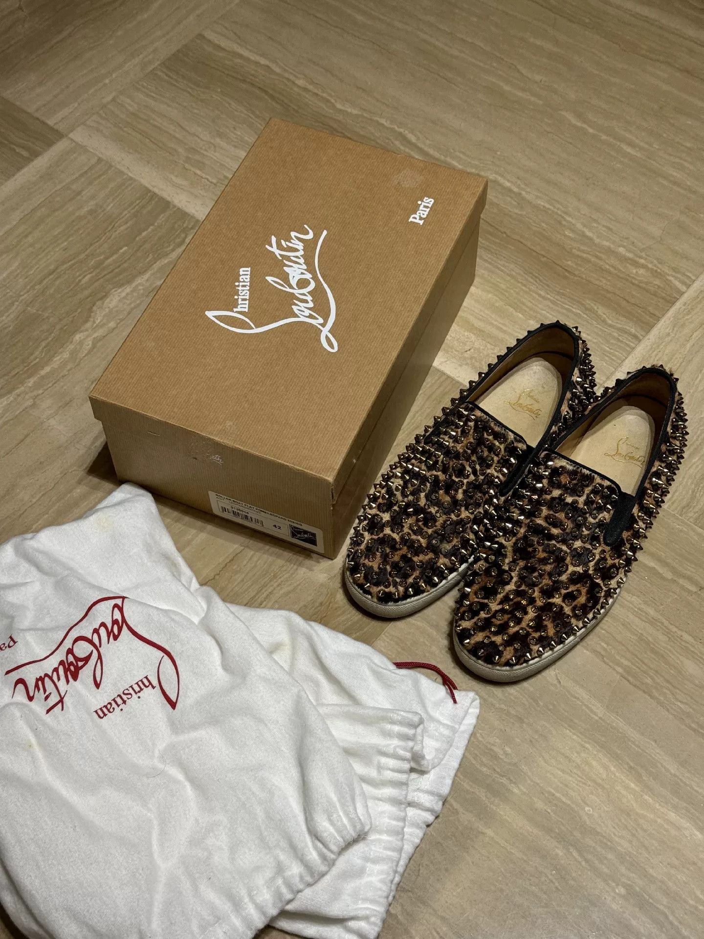 Christian Louboutin Christian Louboutin Studded Leopard Loafers Size US 9 / EU 42 - 2 Thumbnail