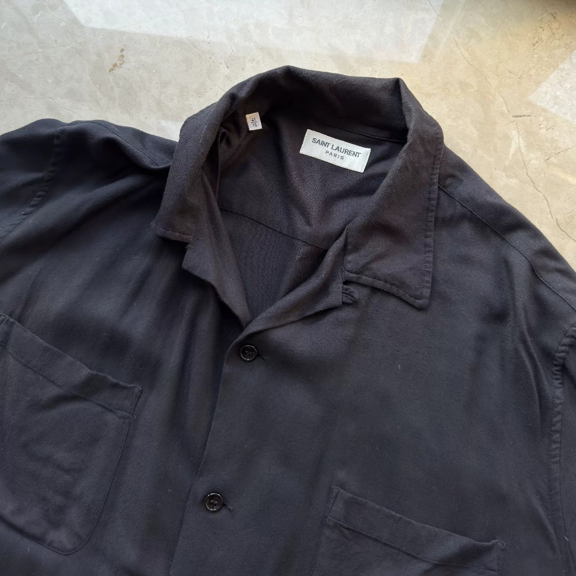 Yves Saint Laurent YSL Men's Short Sleeve Shirt Size US M / EU 48-50 / 2 - 5 Thumbnail
