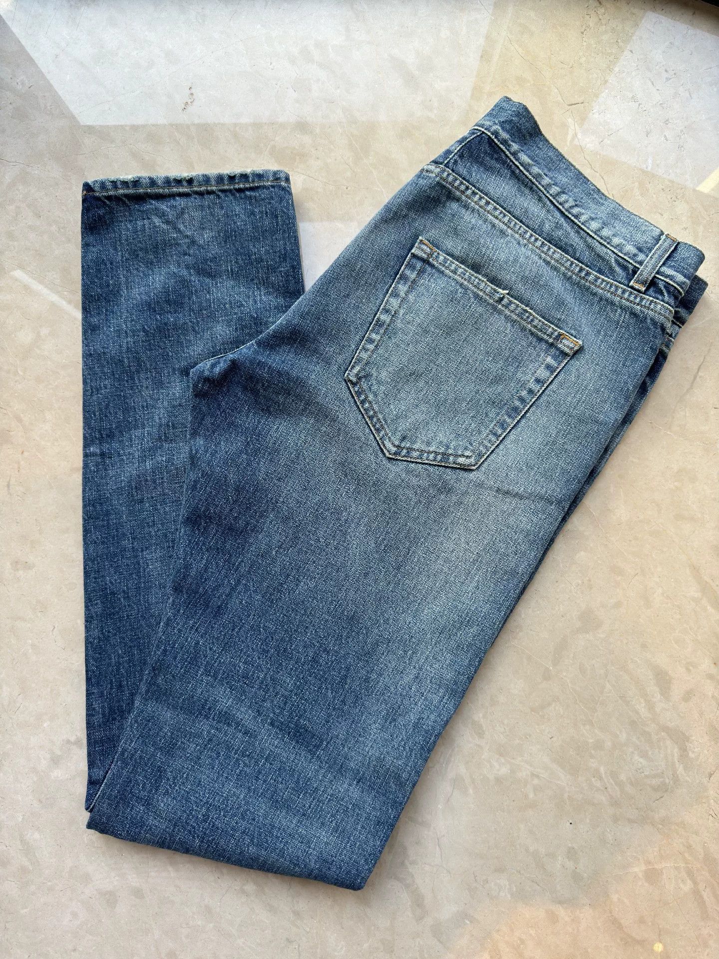 Saint Laurent Paris Saint Laurent Men's Distressed Washed Blue Jeans Size US 34 / EU 50 - 5 Thumbnail