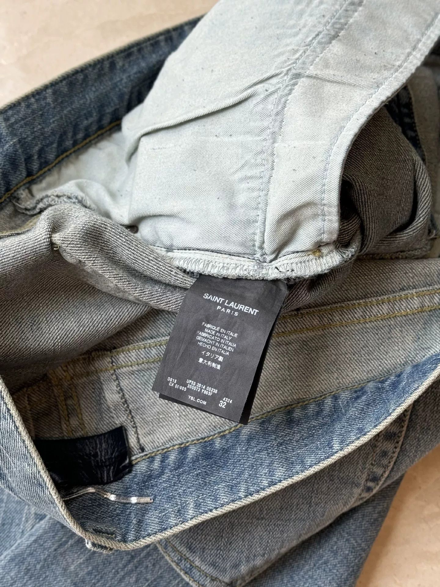 Saint Laurent Paris YSL/SLP Men's Washed Blue Jeans Size US 32 / EU 48 - 7 Thumbnail