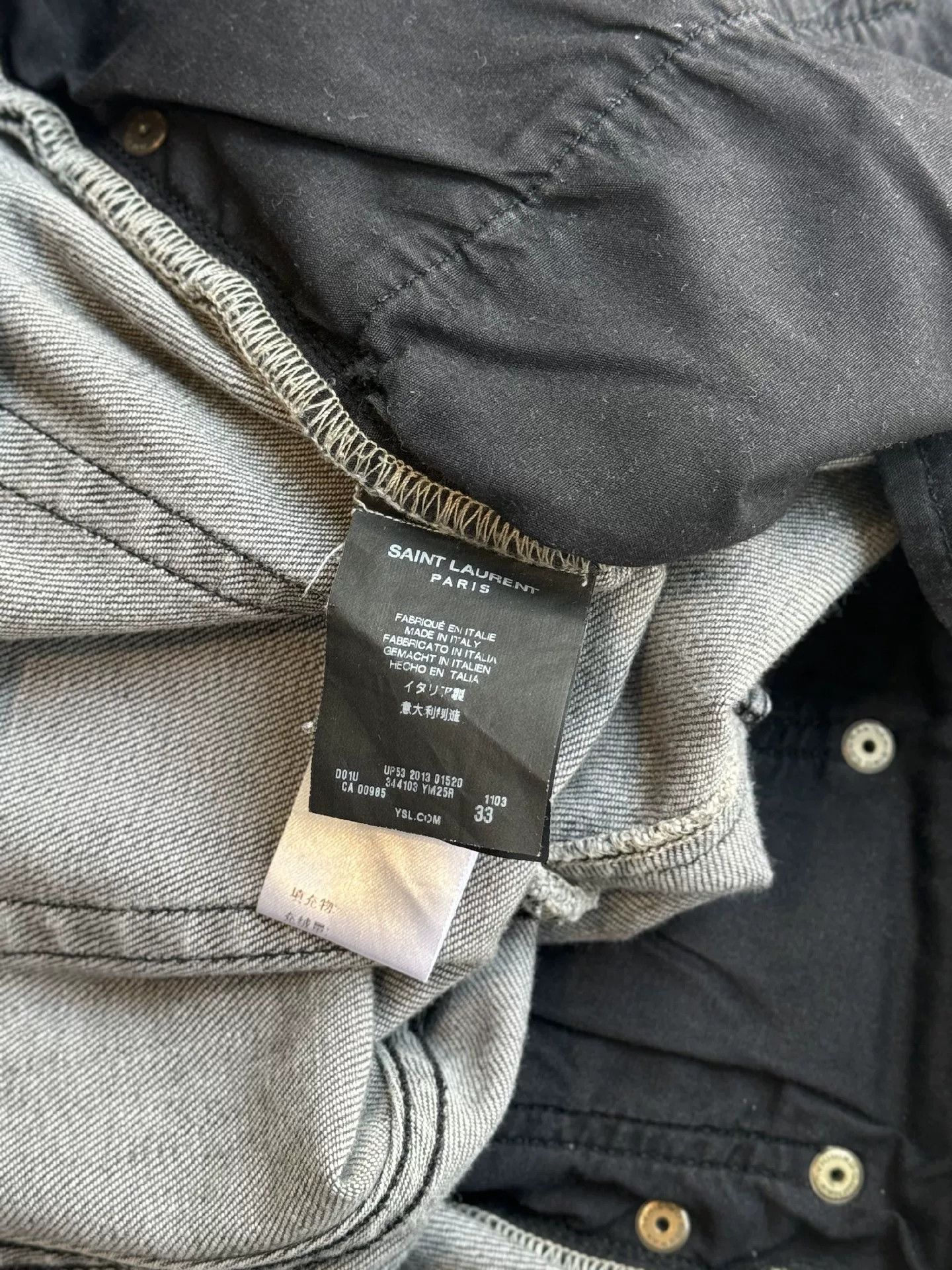 Saint Laurent Paris YSL/SLP Men's Gray Jeans Size US 33 - 6 Thumbnail