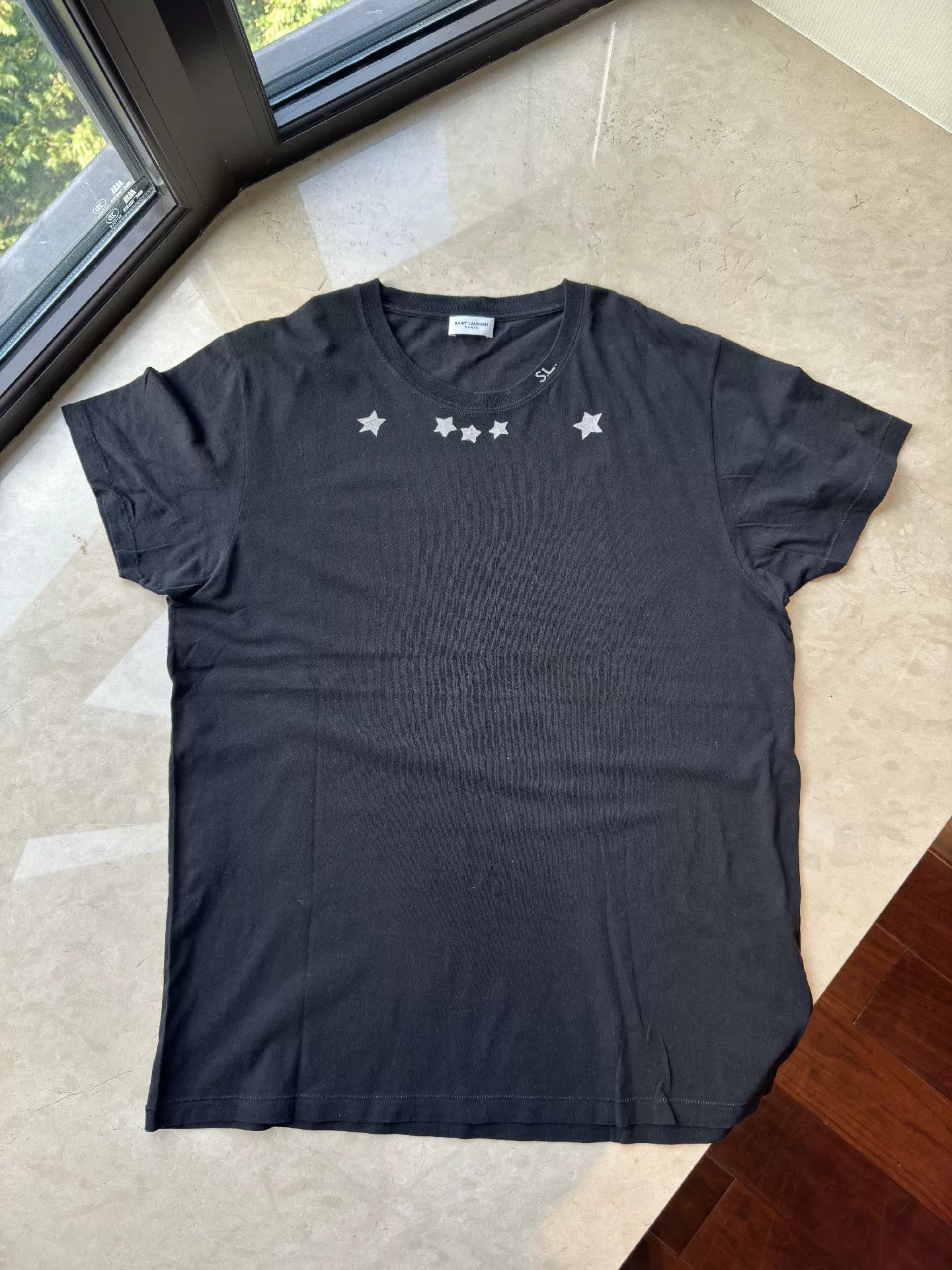 Saint Laurent Paris YSL/SLP Men's Classic Star Collar T-shirt Size US L / EU 52-54 / 3 - 3 Thumbnail