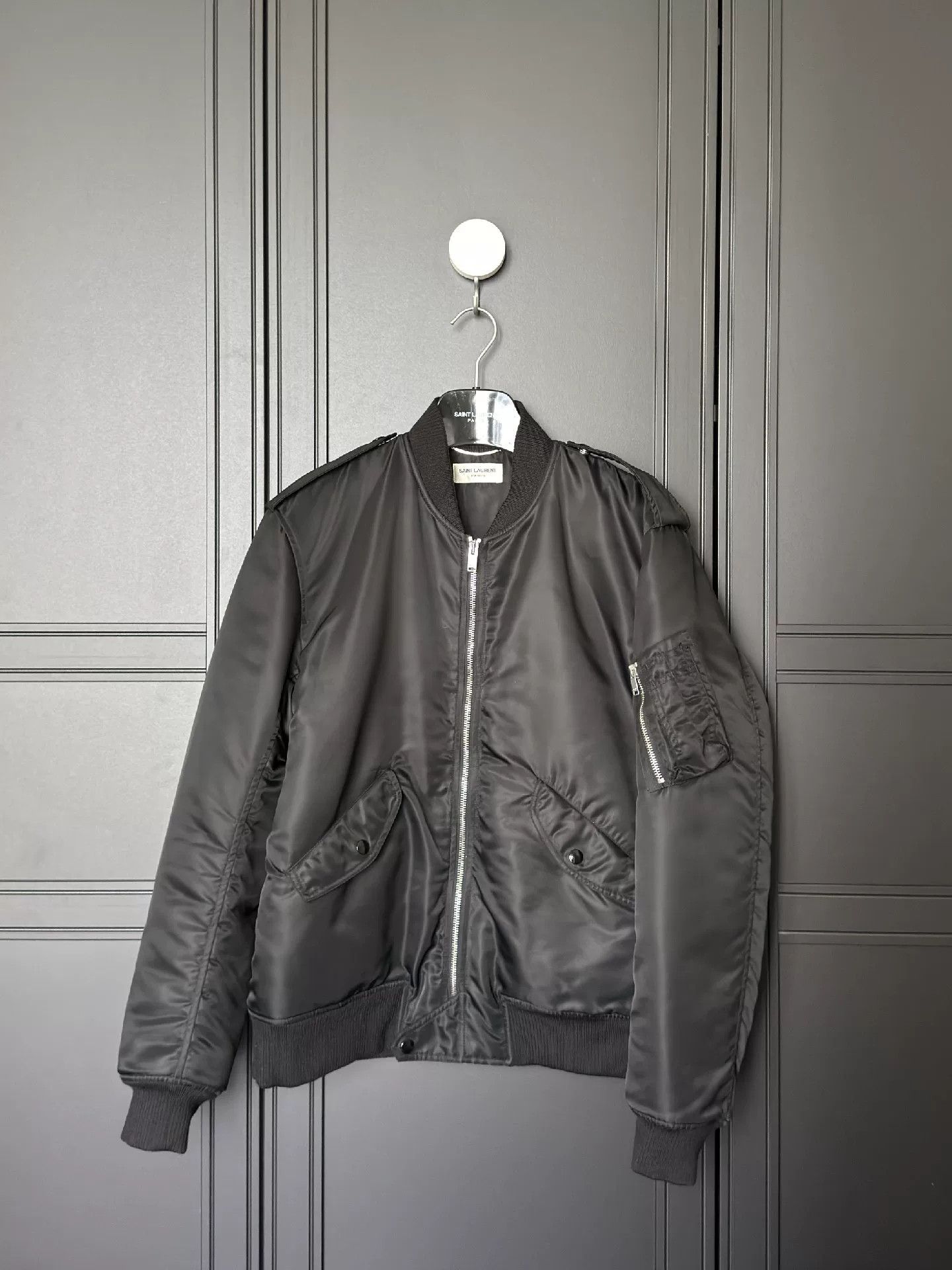 Saint Laurent Paris Saint Laurent Men's Bomber Jacket Size US L / EU 52-54 / 3 - 3 Thumbnail