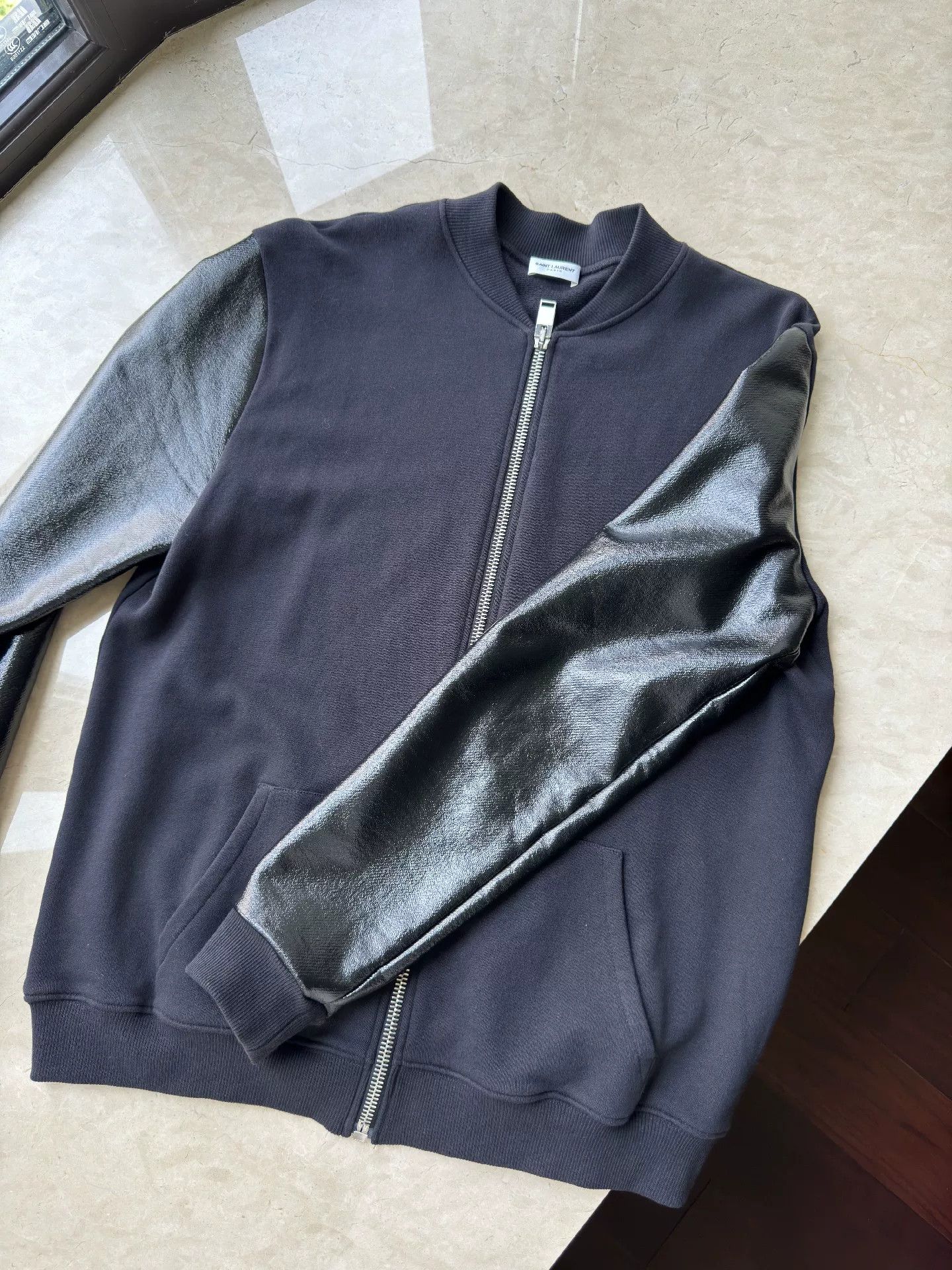 Yves Saint Laurent YSL Men's Patchwork Baseball Jacket Size US XL / EU 56 / 4 - 3 Thumbnail