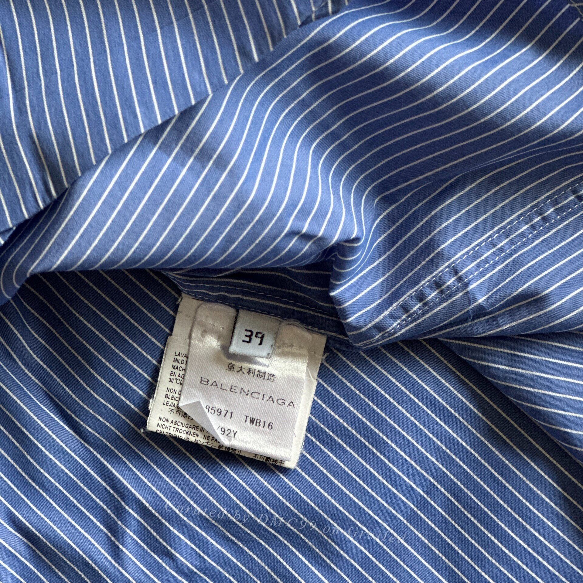 Balenciaga Balenciaga Men's Striped Shirt Size US M / EU 48-50 / 2 - 5 Thumbnail