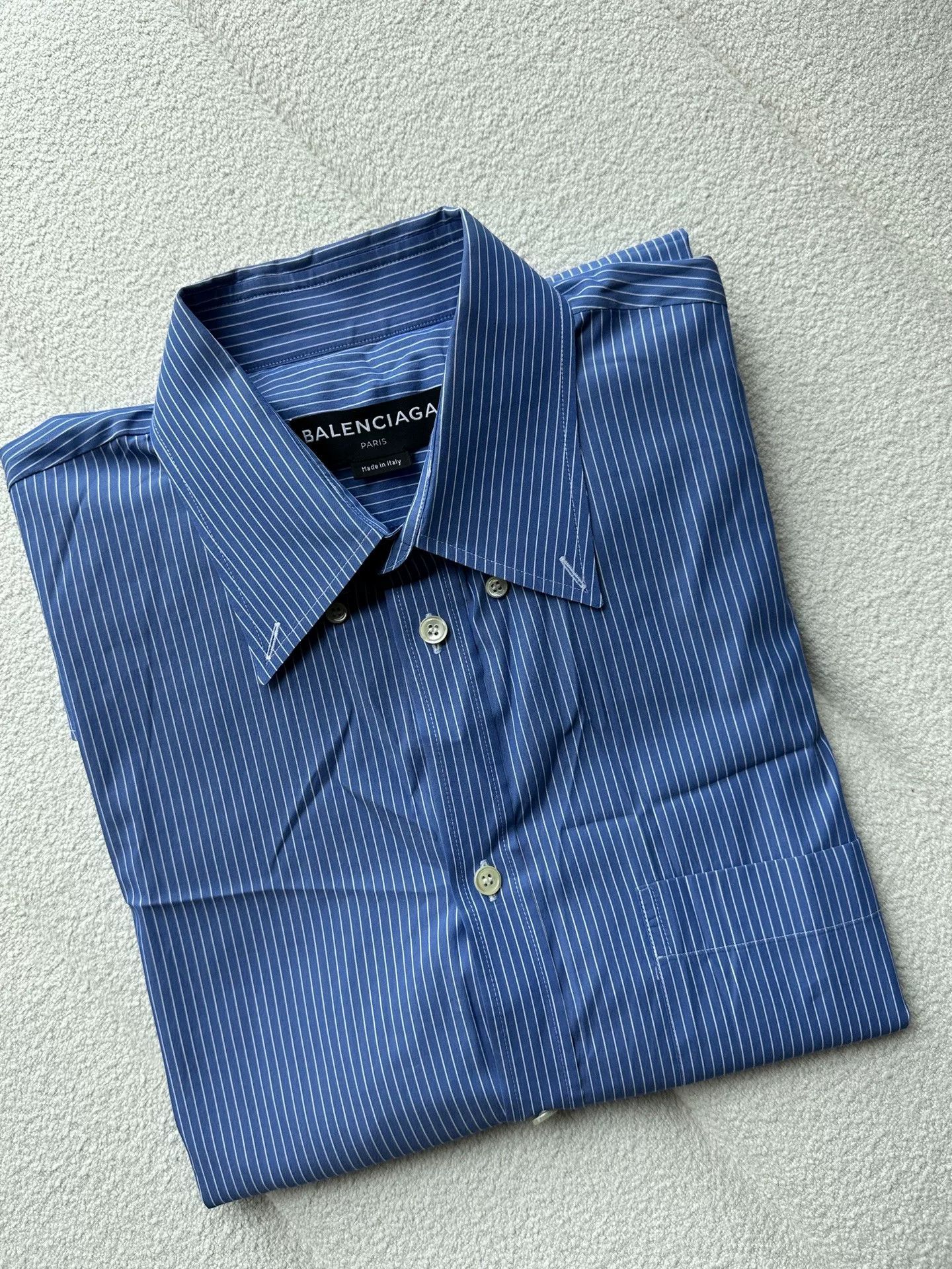 Balenciaga Balenciaga Men's Striped Shirt Size US M / EU 48-50 / 2 - 4 Thumbnail